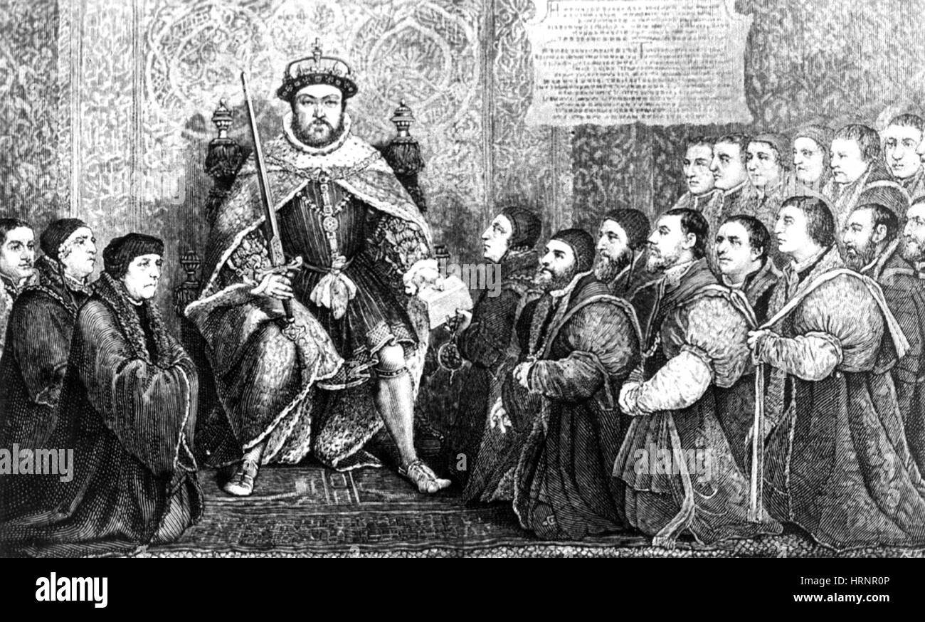 Henry VIII Presentare carta di barbiere chirurghi Foto Stock