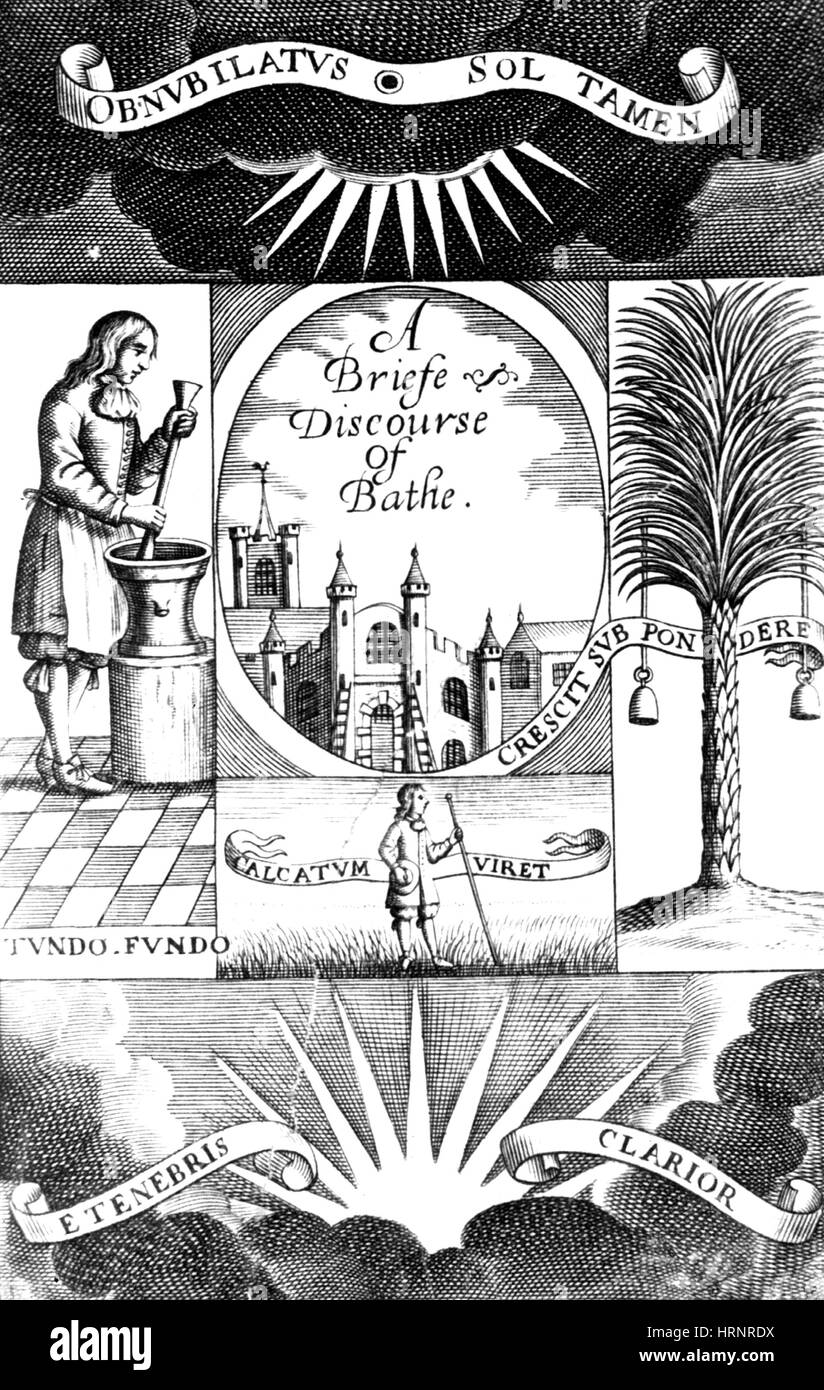 Balneologia, un discorso di bagnarsi, 1676 Foto Stock