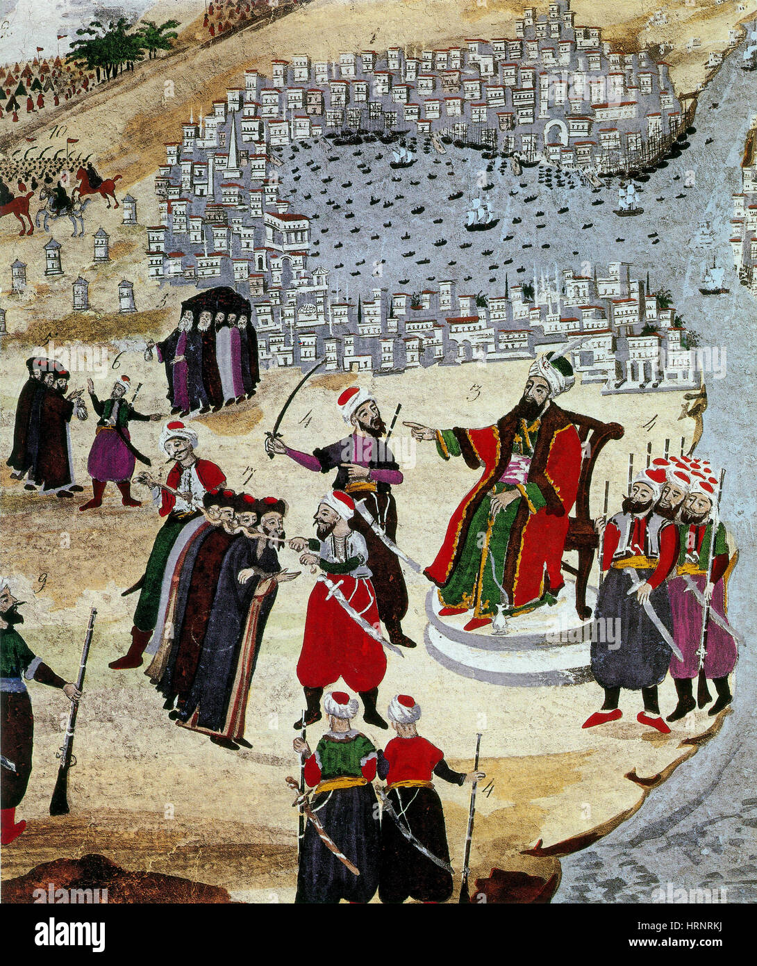 Caduta di Costantinopoli, sultano ottomano Mehmed II, 1453 Foto Stock
