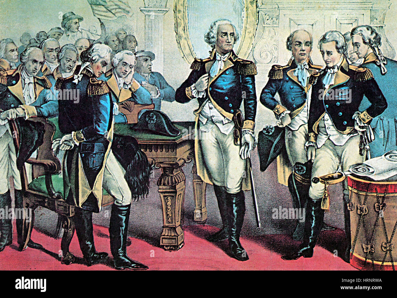 George Washington addio ai suoi ufficiali, 1783 Foto Stock