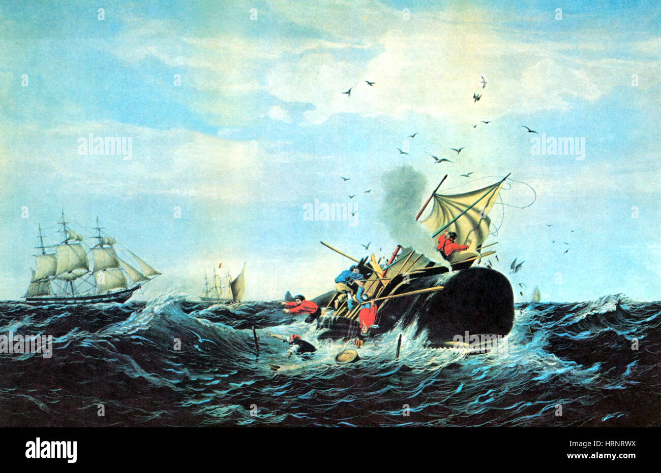 Caccia alle balene del XIX secolo Foto Stock
