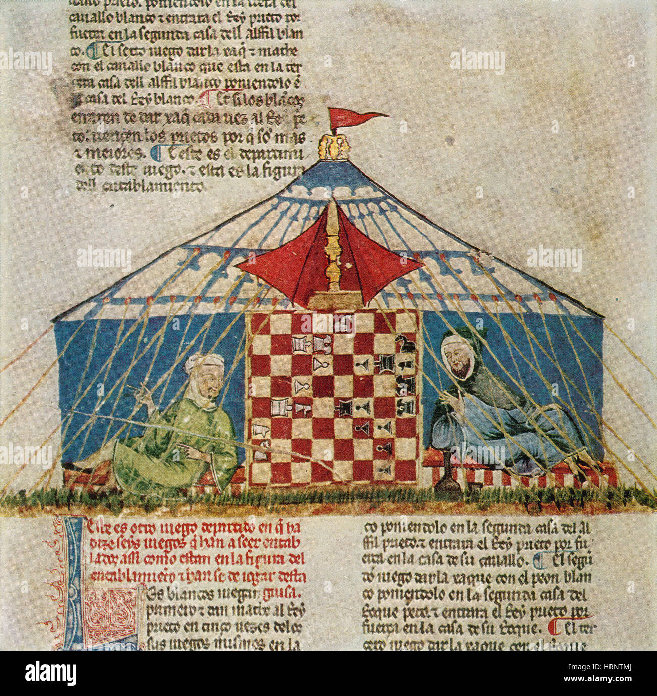 Gli arabi giocando a scacchi, 1282 Foto Stock