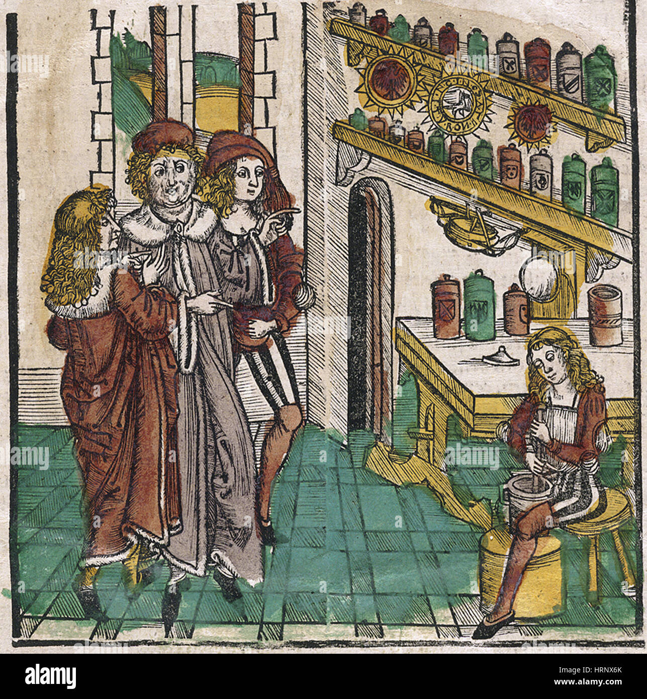 Alchimista e i suoi studenti, 1512 Foto Stock