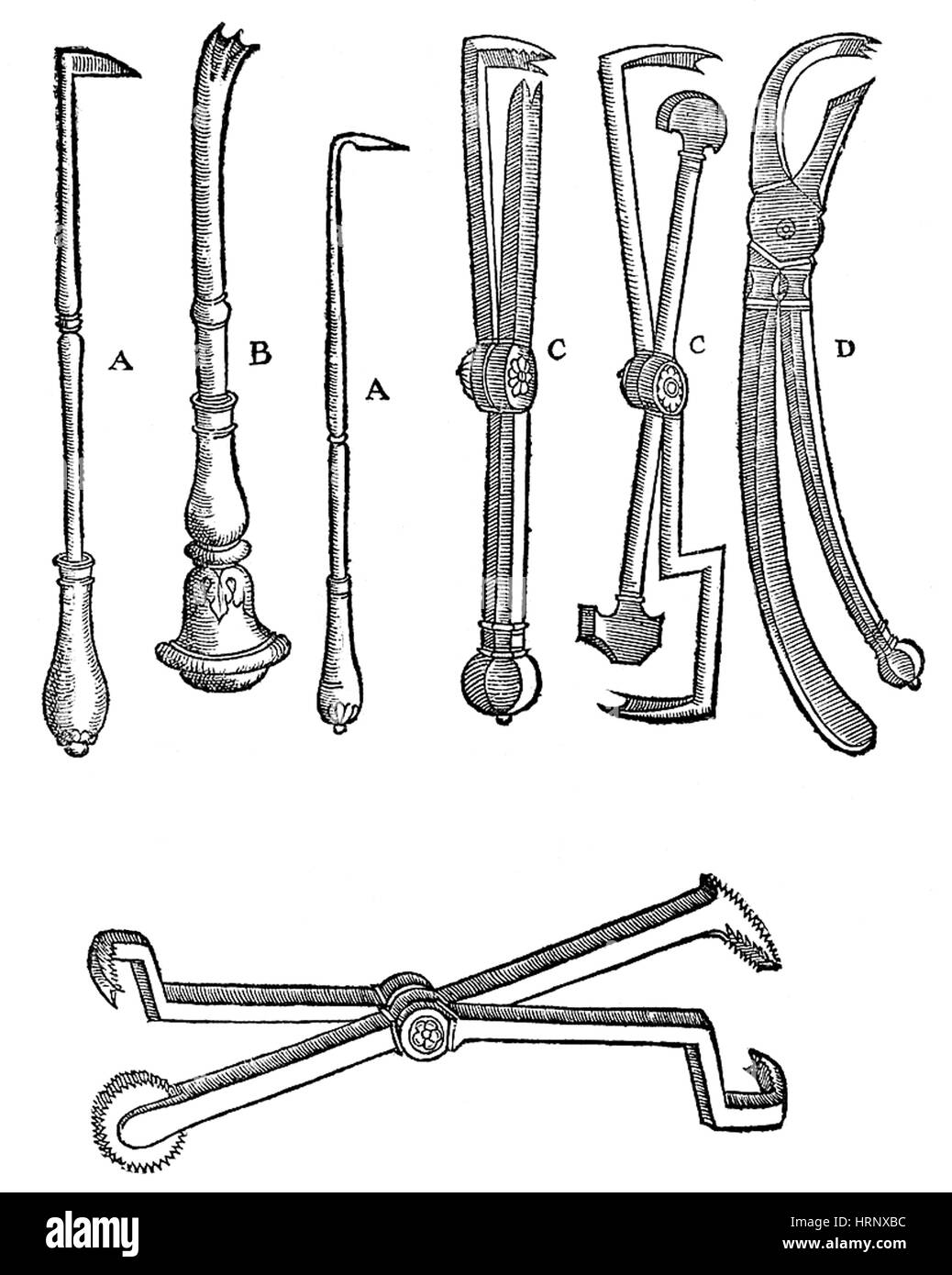 Strumenti odontoiatrici, XVI secolo Foto Stock