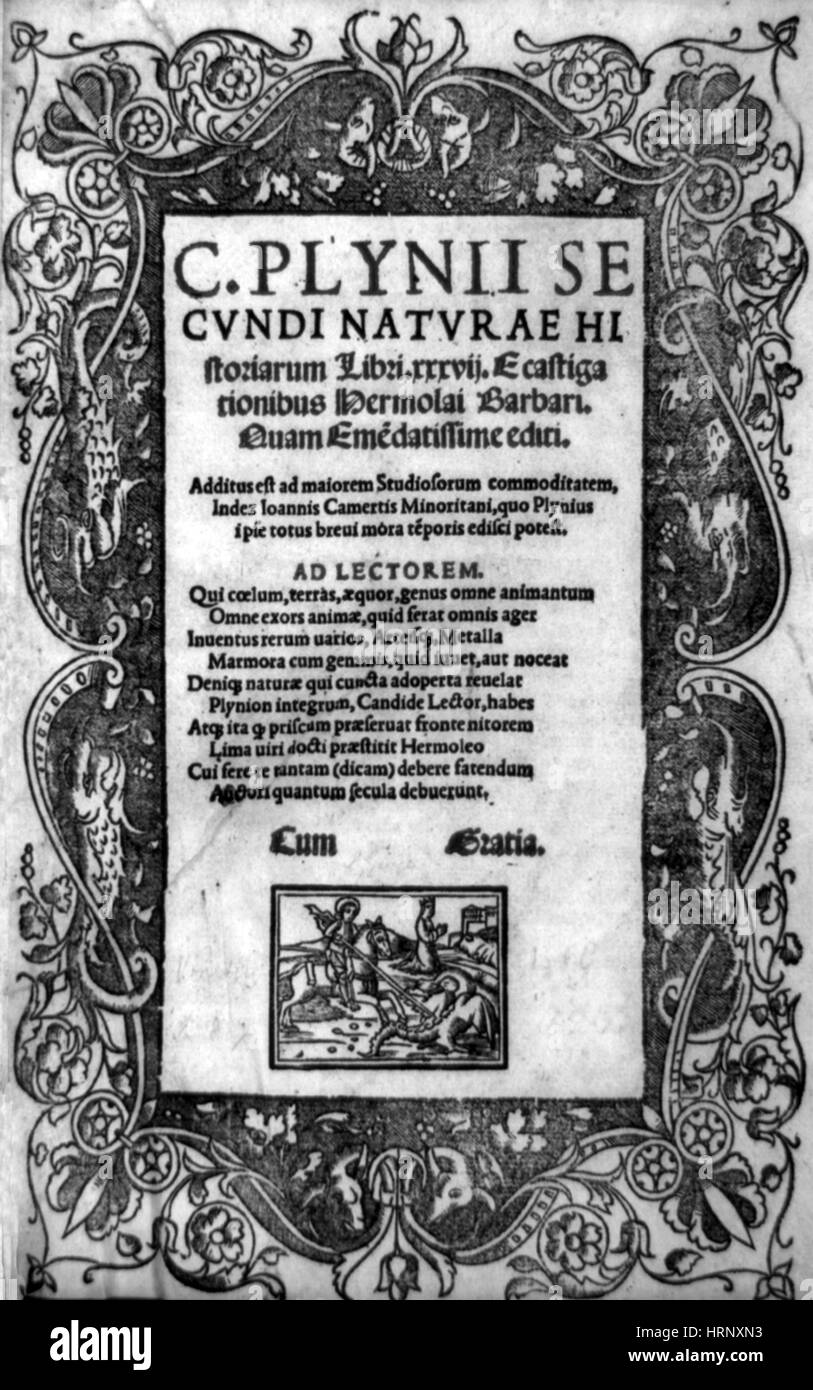 Plinio Storia Naturale, 1519 Foto Stock