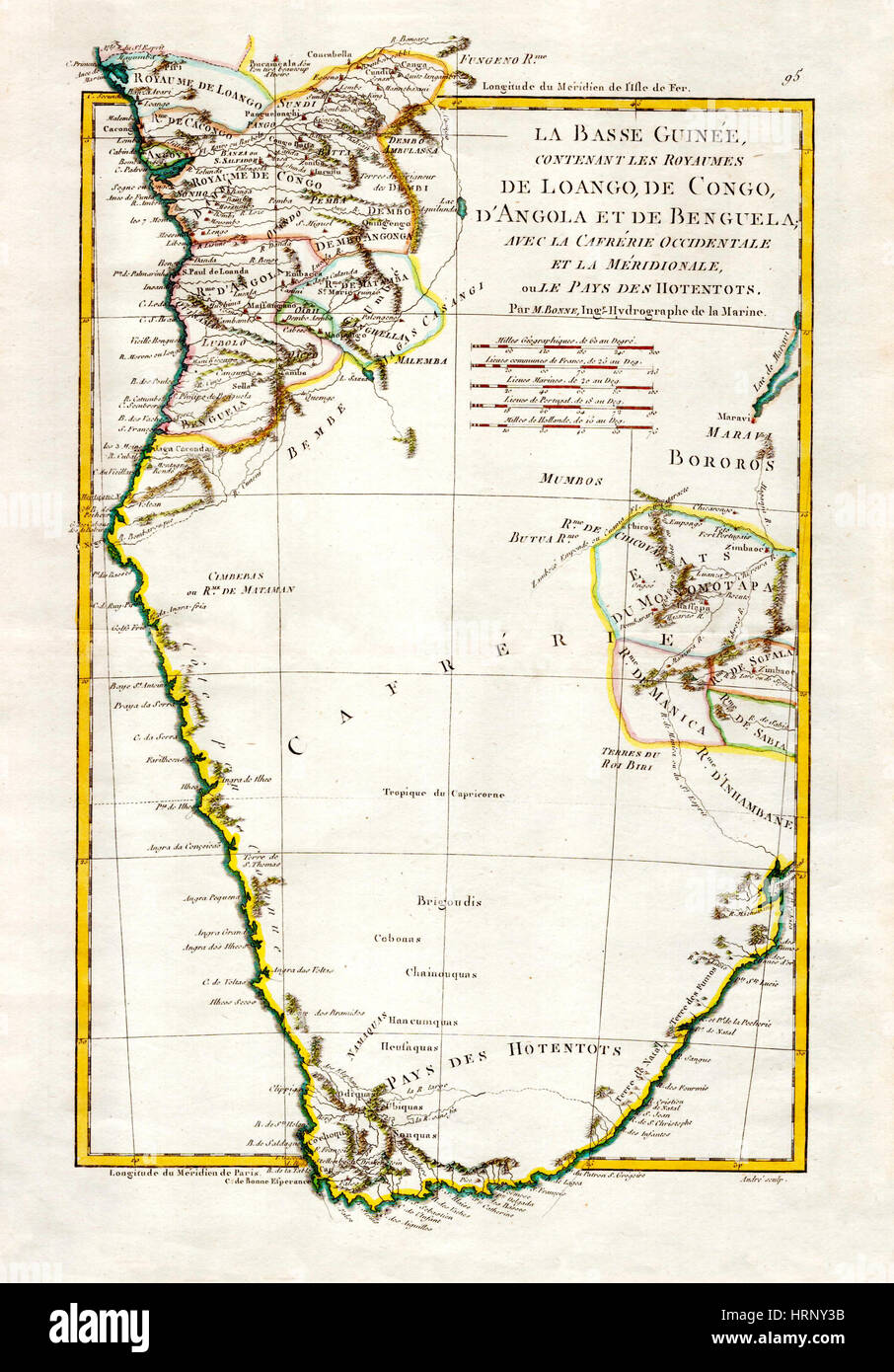 Mappa di Angola e Congo, 1788 Foto Stock