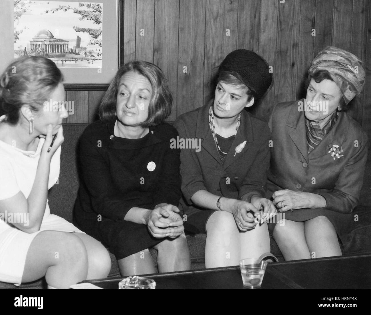 Betty Friedan e attivisti femminista, 1968 Foto Stock