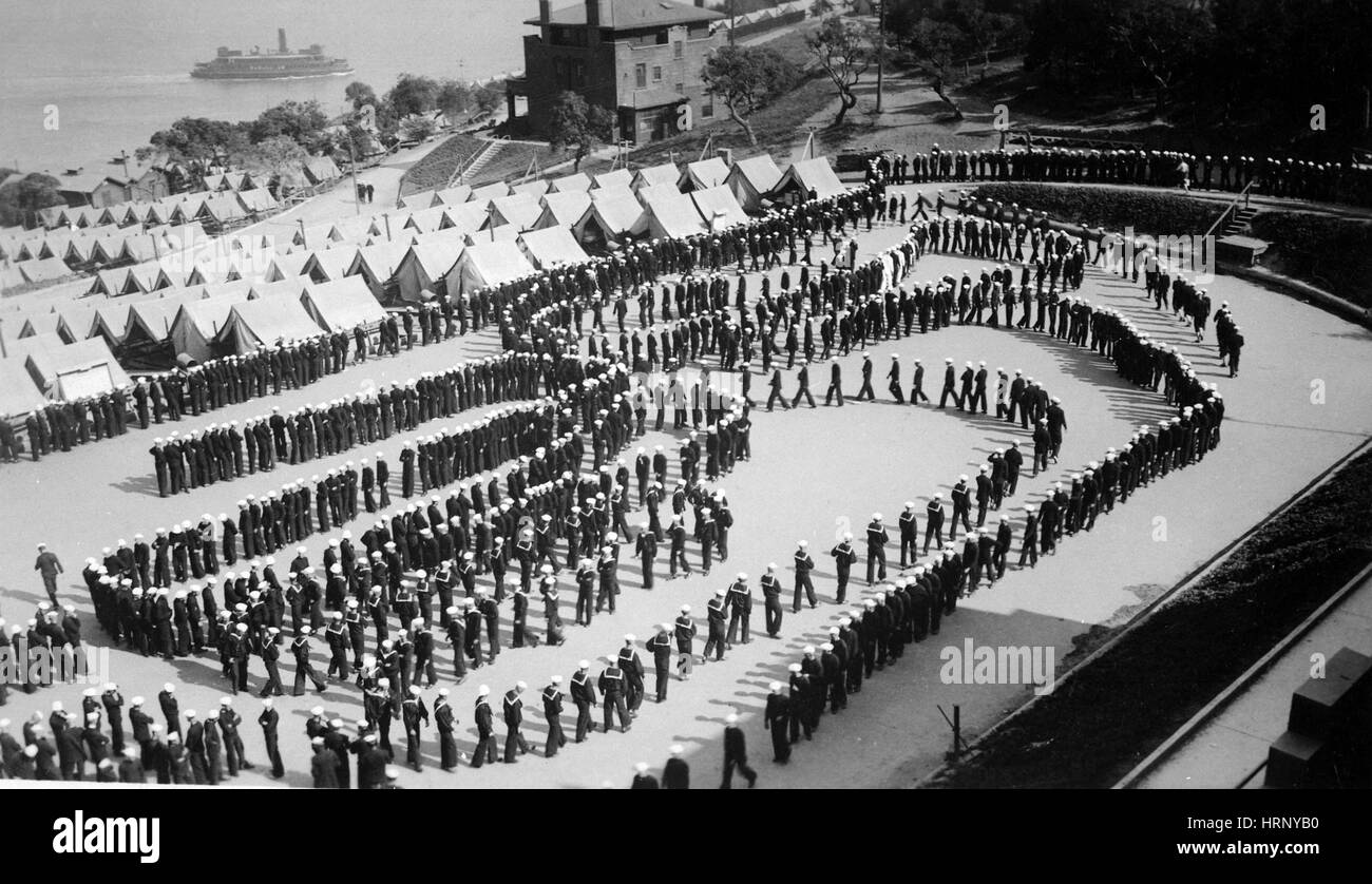 La prima guerra mondiale, pasticcio di formazione, Naval Station, 1918 Foto Stock