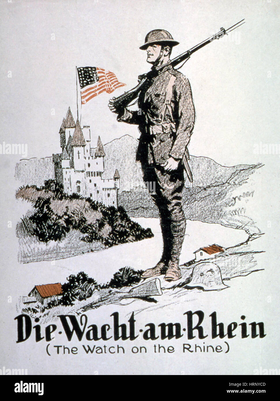 La prima guerra mondiale, 'Die Wacht am Rhein' Foto Stock