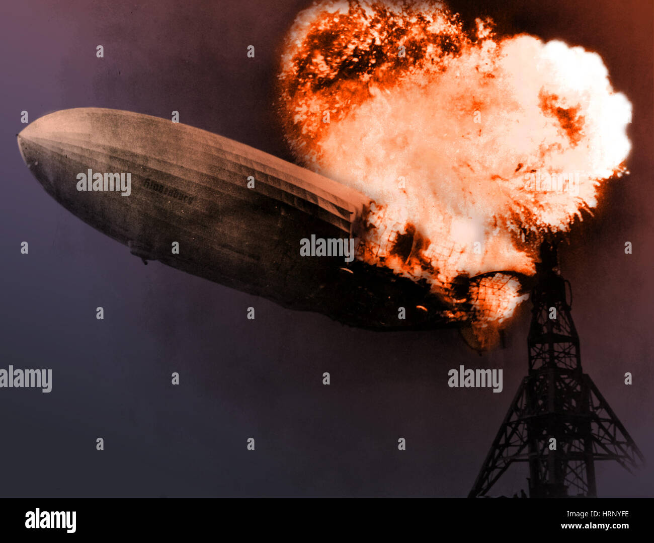 Hindenburg Disaster, 6 maggio 1937 Foto Stock