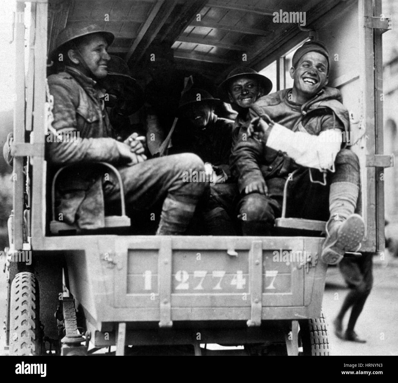 La prima guerra mondiale, ferito arrivano al Red Cross Hospital Foto Stock