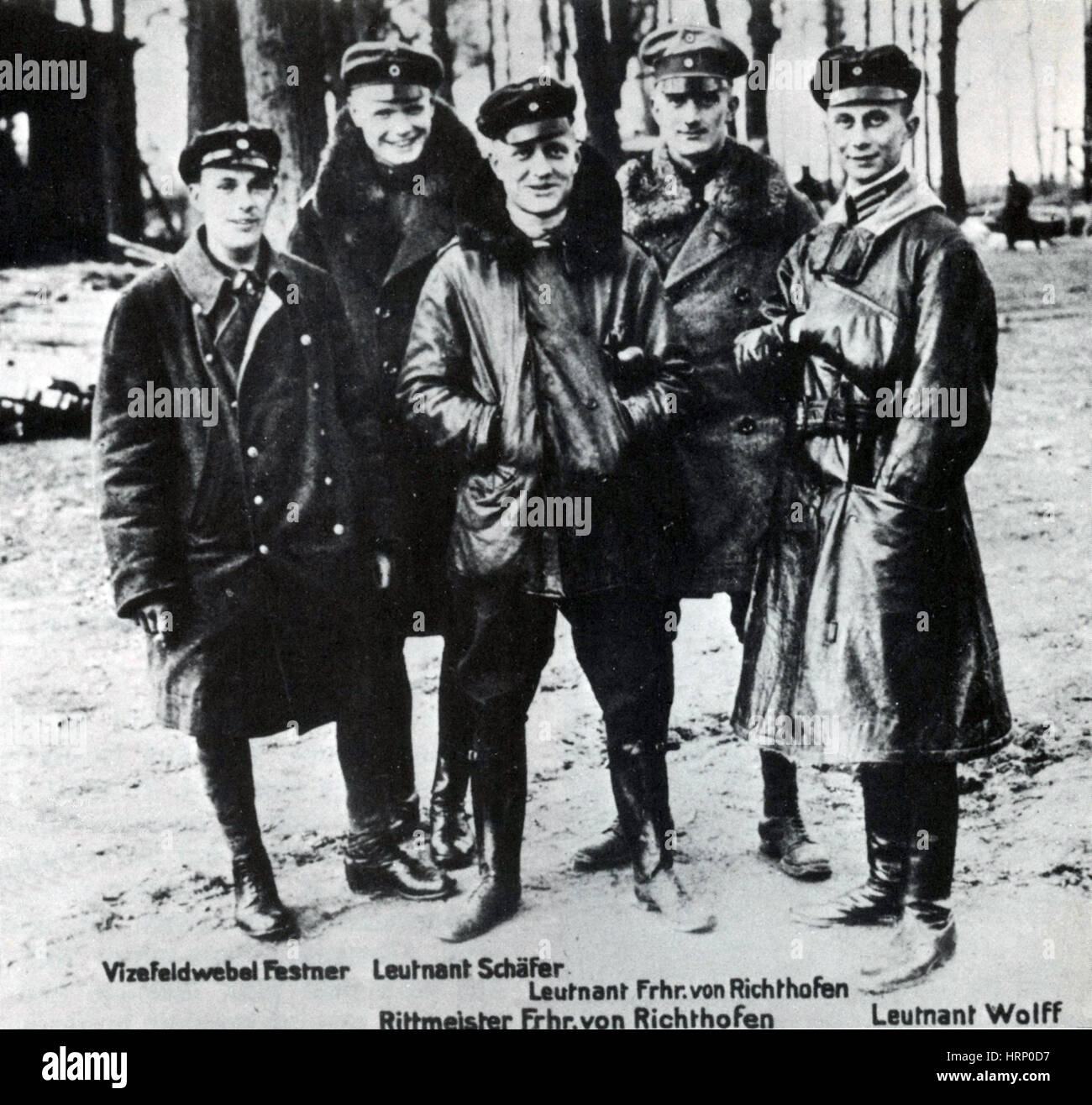 Manfred von Richthofen con Jasta 11 piloti, 1917 Foto Stock