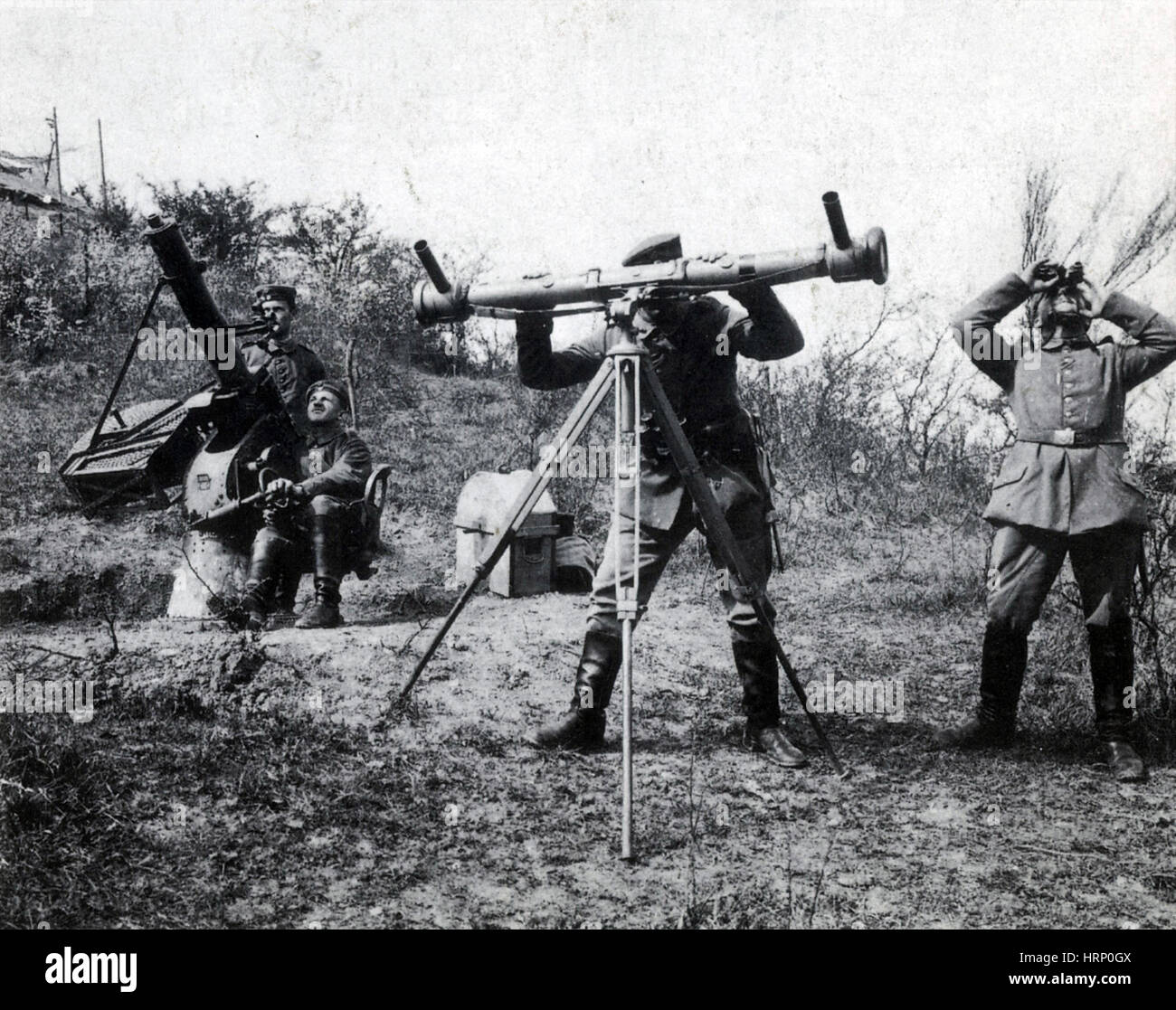 La prima guerra mondiale, Tedesco Flak pistola di difesa contraerea Foto Stock