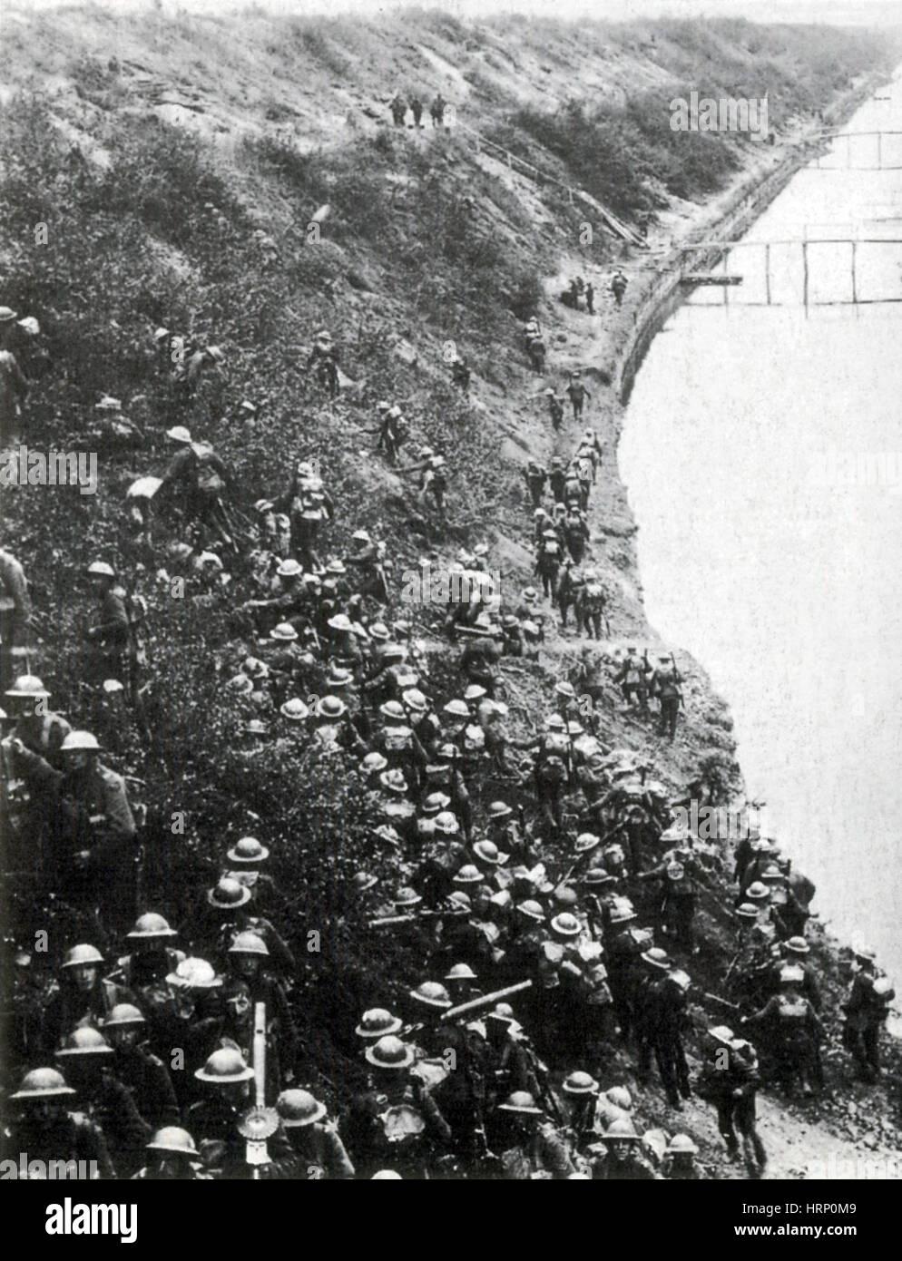 La prima guerra mondiale, la battaglia di San Quintino Canal, 1918 Foto Stock