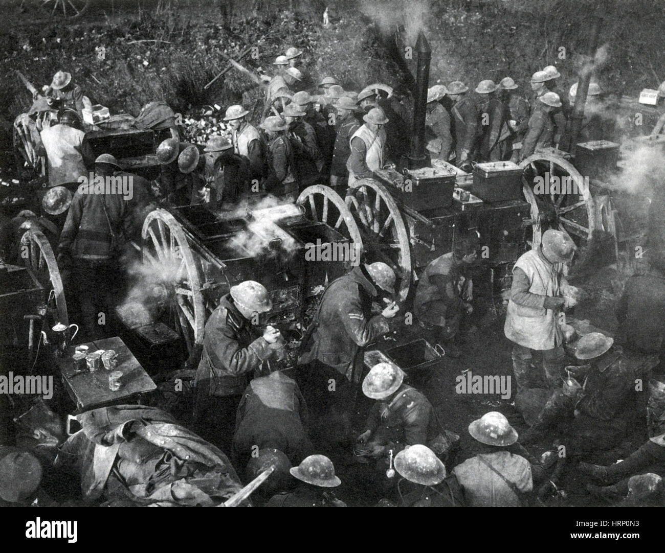 La prima guerra mondiale, British razionare i carri, Battaglia delle Somme, 1916 Foto Stock