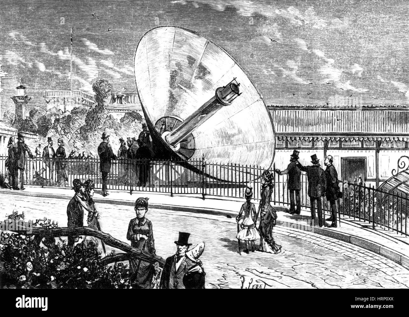 Mouchot concentratore solare, 1878 Foto Stock
