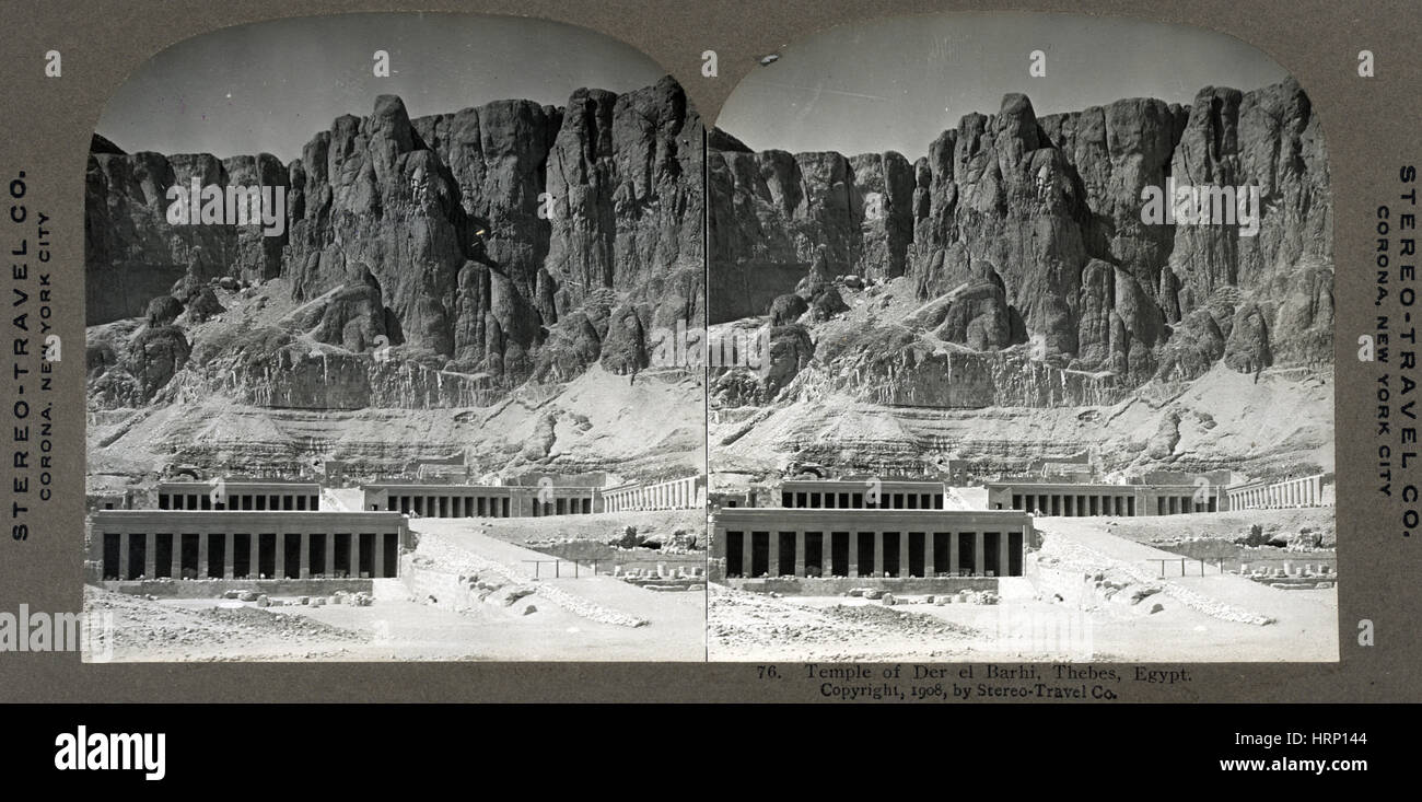 Tempio mortuario della Regina Hatshepsut, 1908 Foto Stock