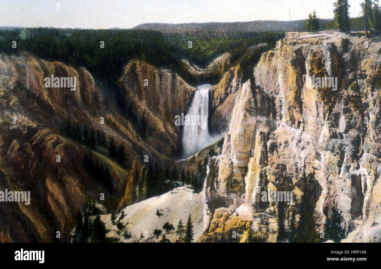Le cascate Inferiori, Yellowstone NP, 1928 Foto Stock