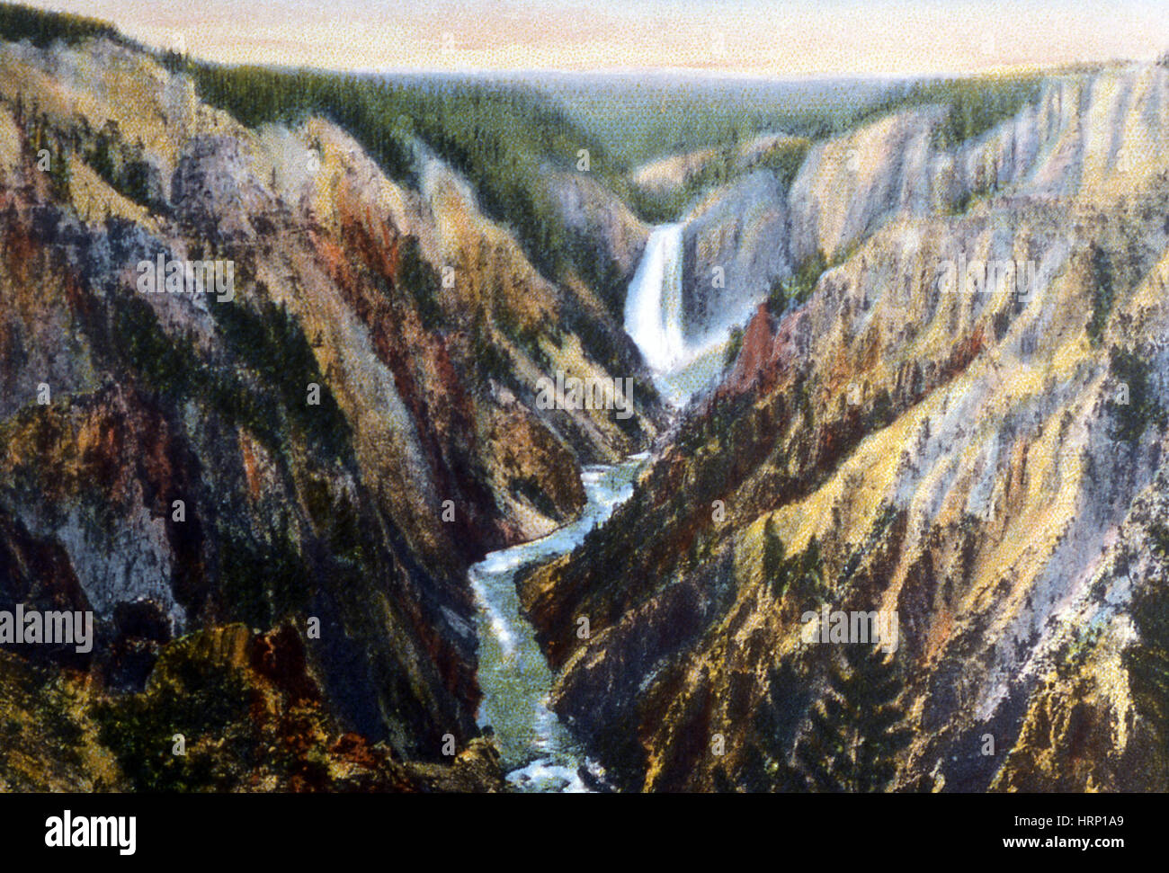 Le cascate Inferiori, Yellowstone NP, 1928 Foto Stock