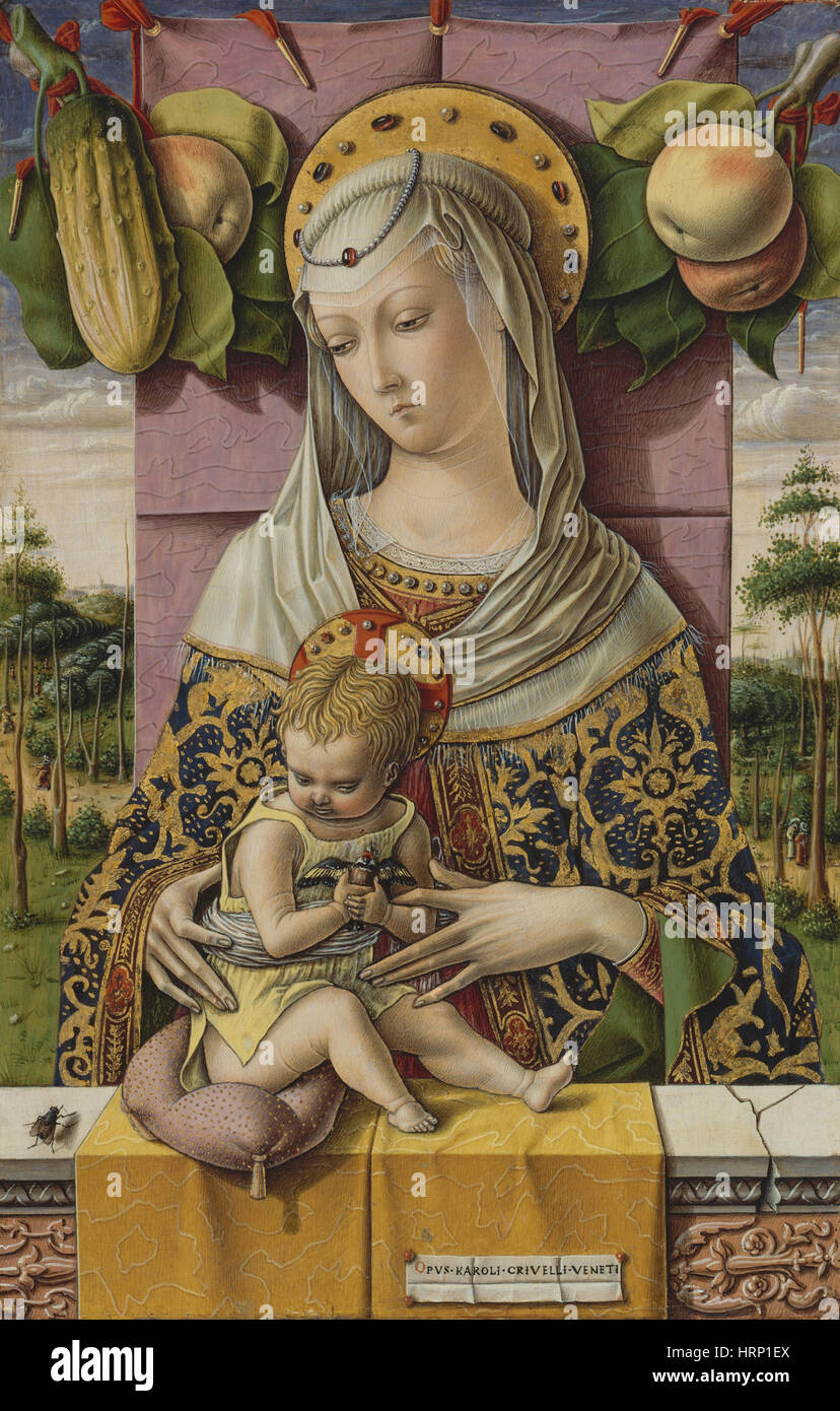 Madonna con il Bambino di Carlo Crivelli Foto Stock