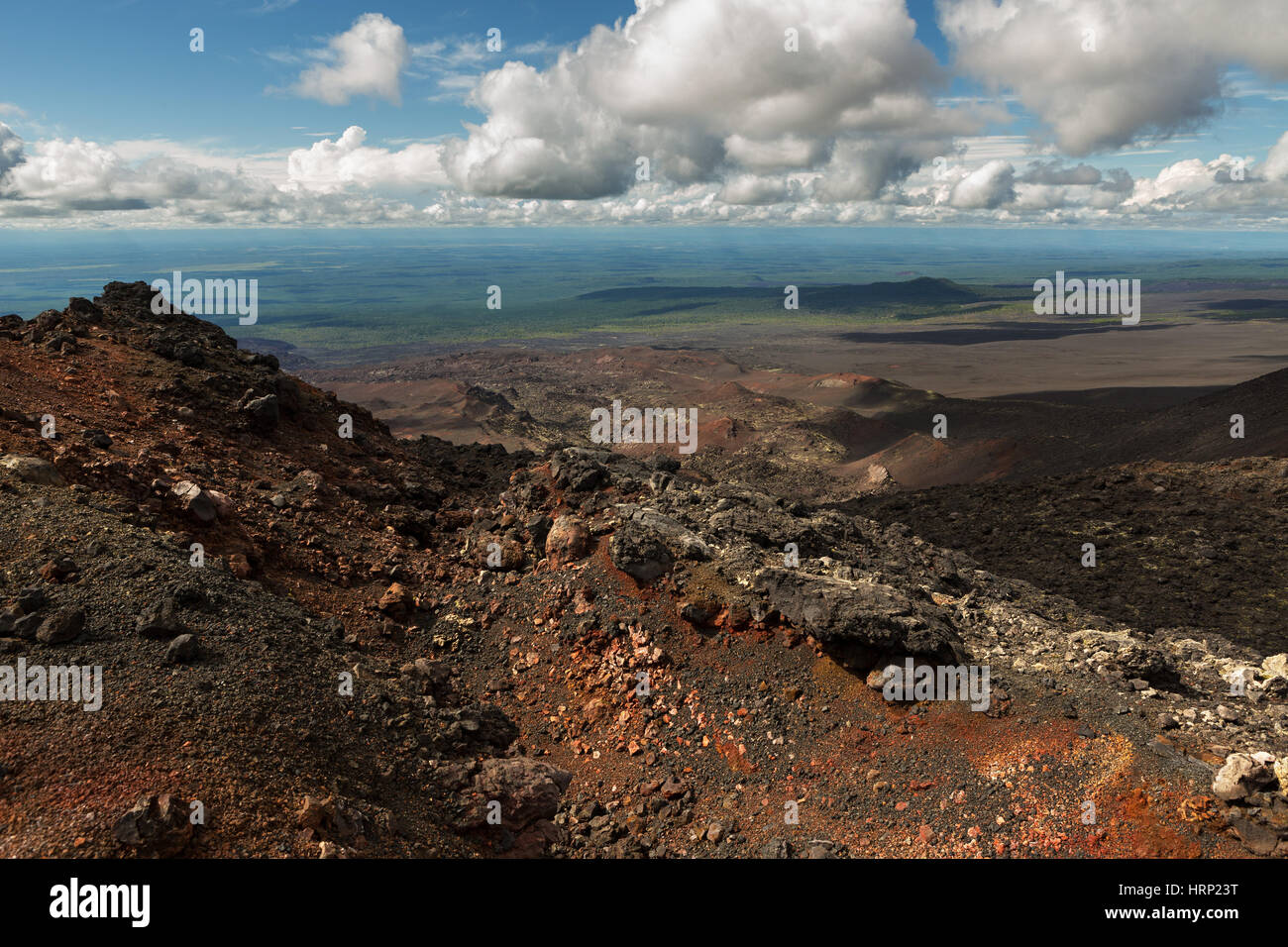 Nord svolta grande Tolbachik eruzione fissurale 1975, Kamchatka Foto Stock