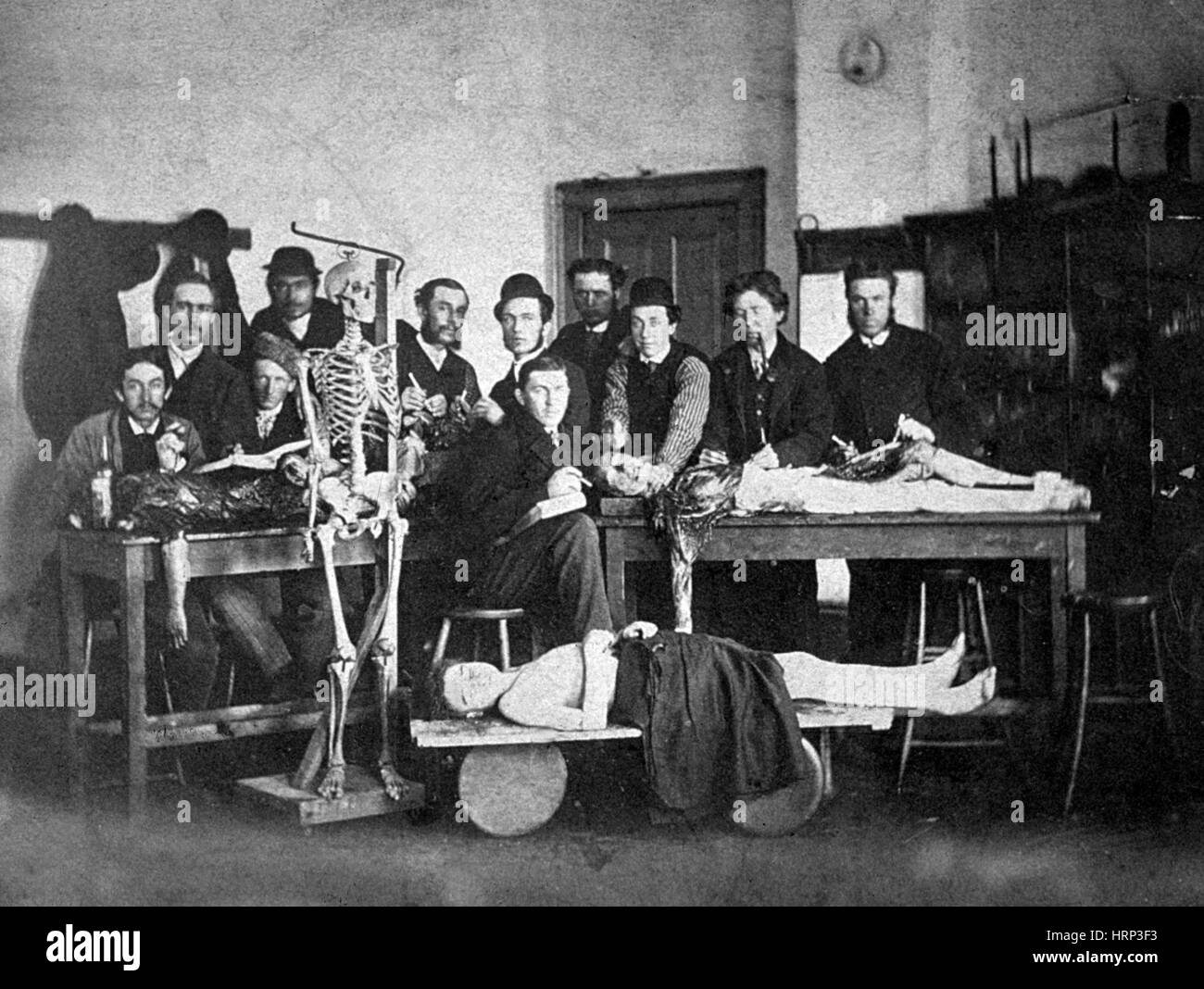 Gli studenti di medicina e di cadaveri, 1910s Foto Stock