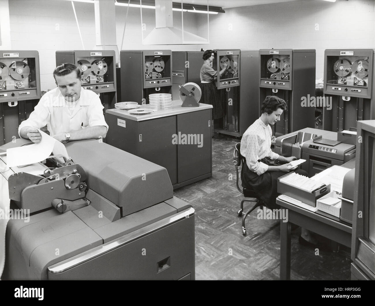 IBM 704 computer, LLNL, 1950s Foto Stock