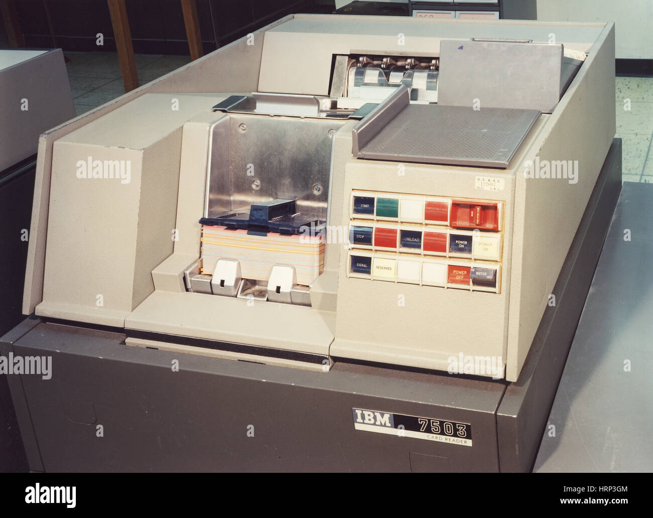 IBM 7503 Card Reader, LLNL, 1960s Foto Stock