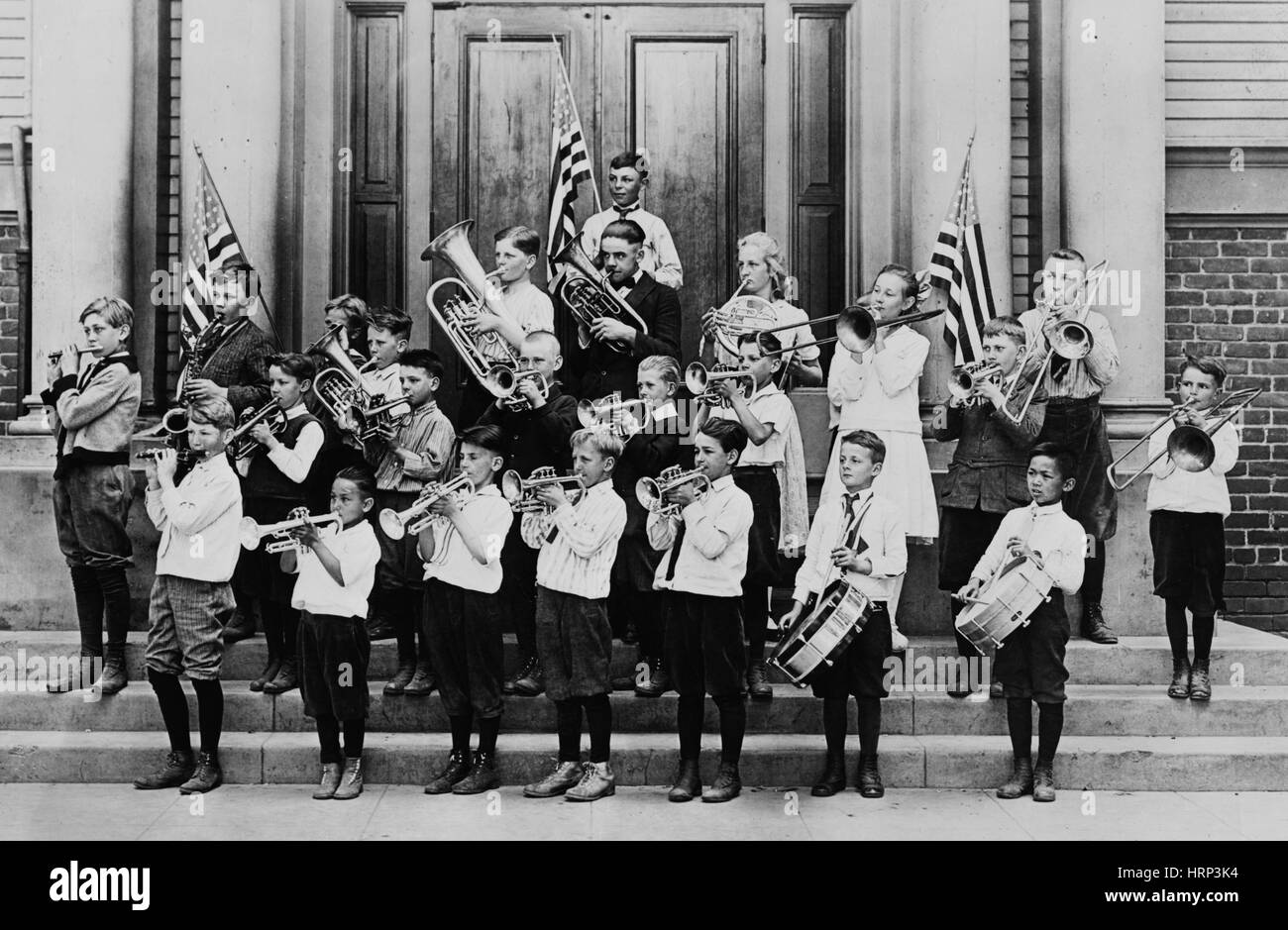 Aria aperta la scuola Band, 1917 Foto Stock