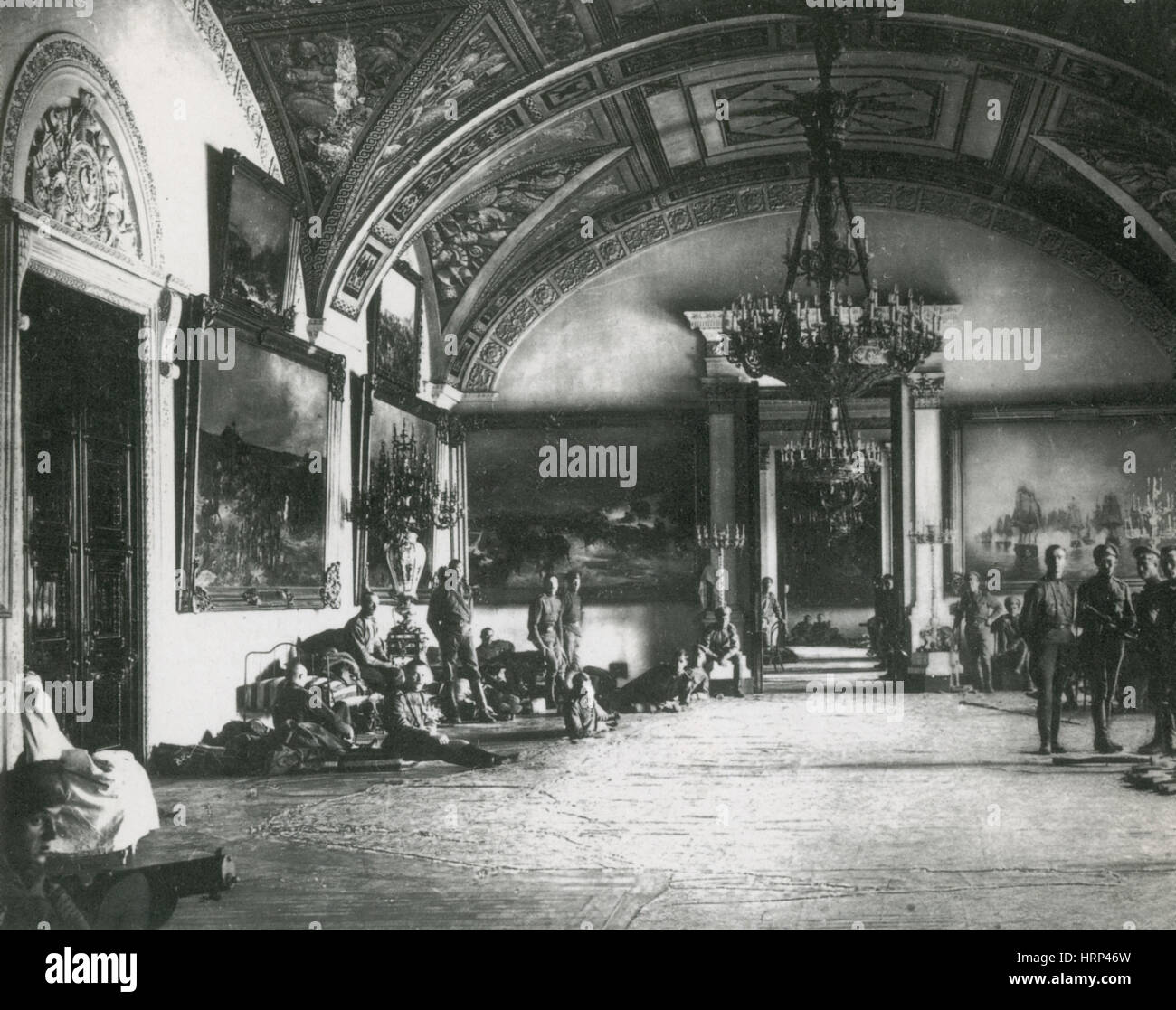 Rivoluzione di ottobre, Palazzo d'inverno protezioni, 1917 Foto Stock