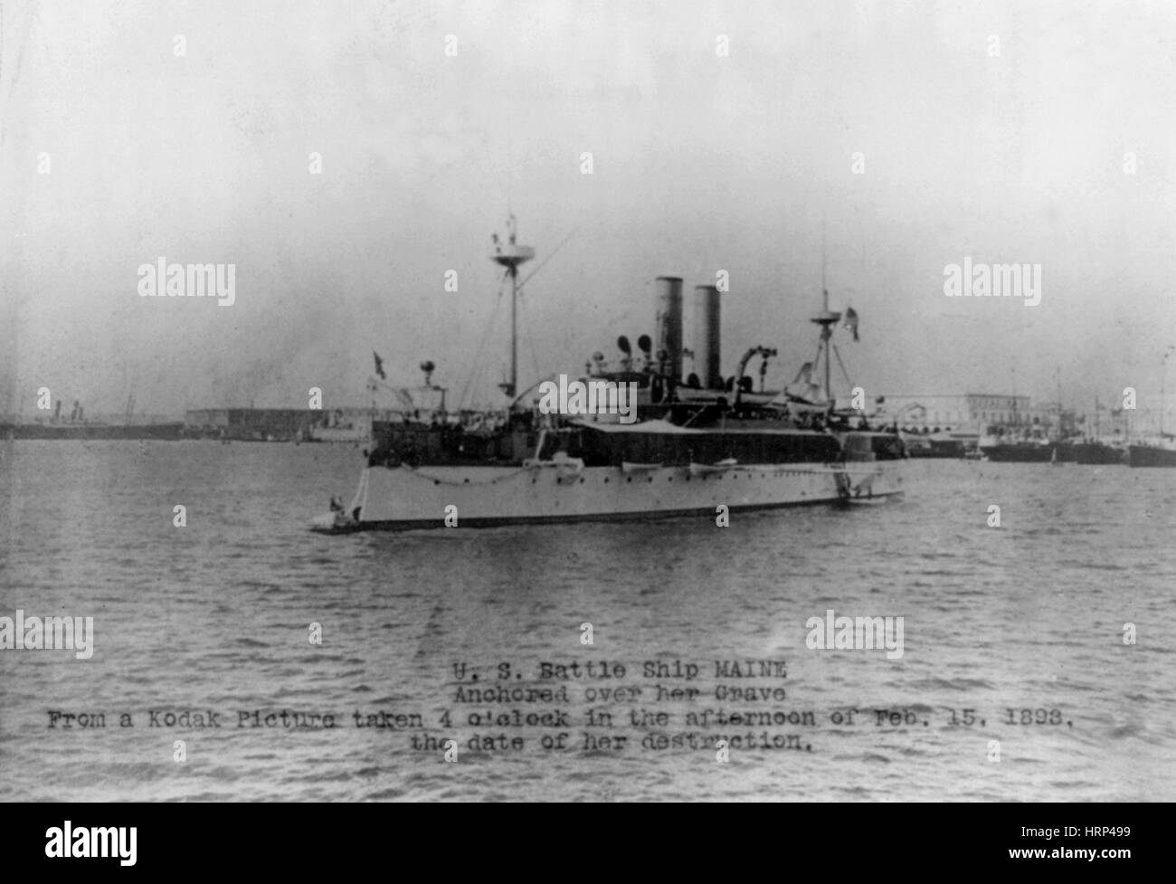 Ultimo noto foto di USS Maine prima di affondare, 1898 Foto Stock