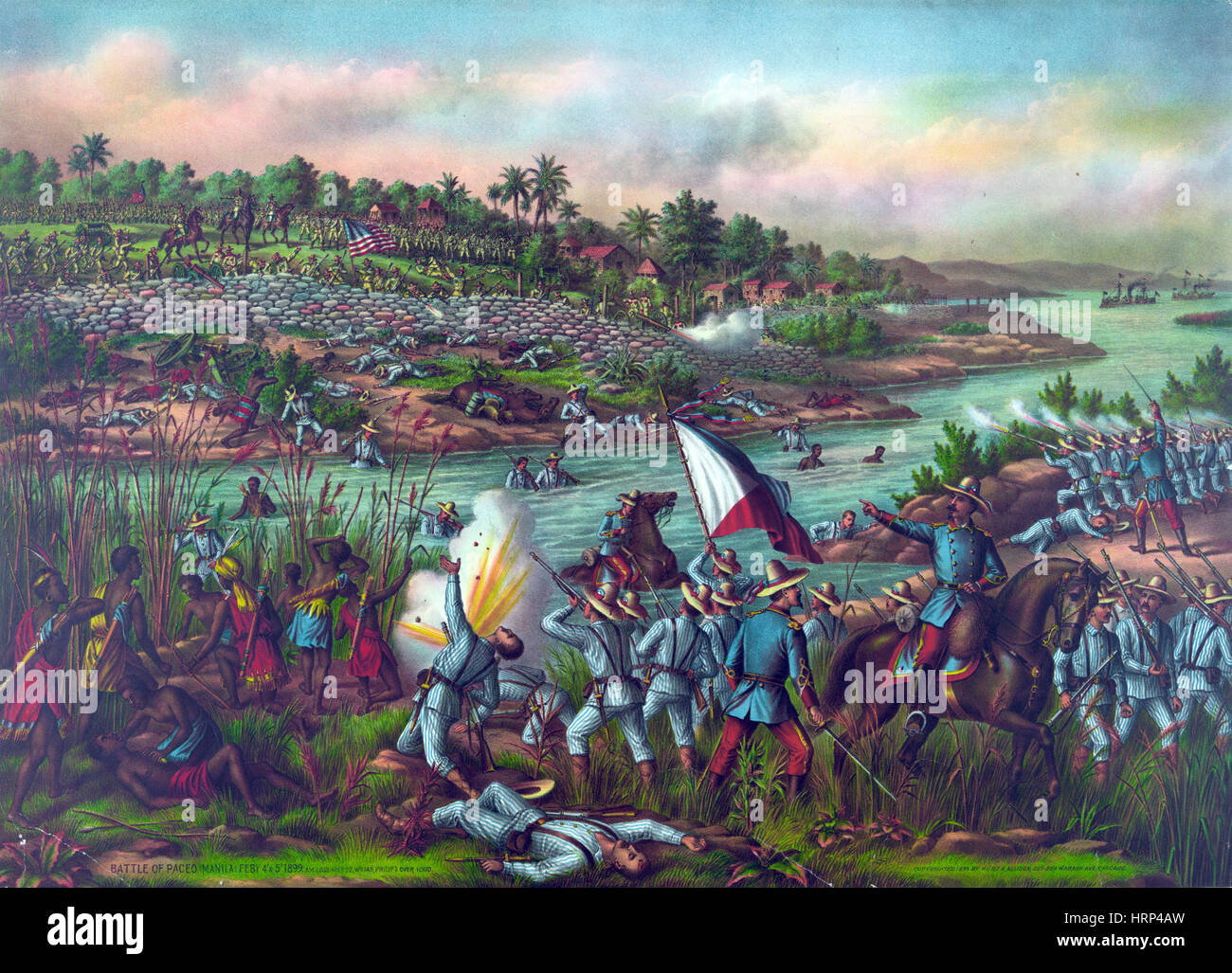 Philippine-American guerra, battaglia di Manila, 1899 Foto Stock