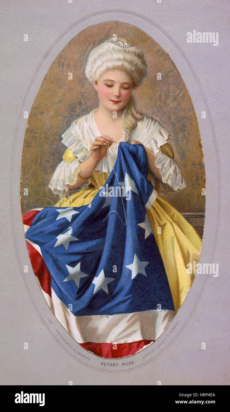 Betsy Ross, bandiera americana contributore di Design Foto Stock