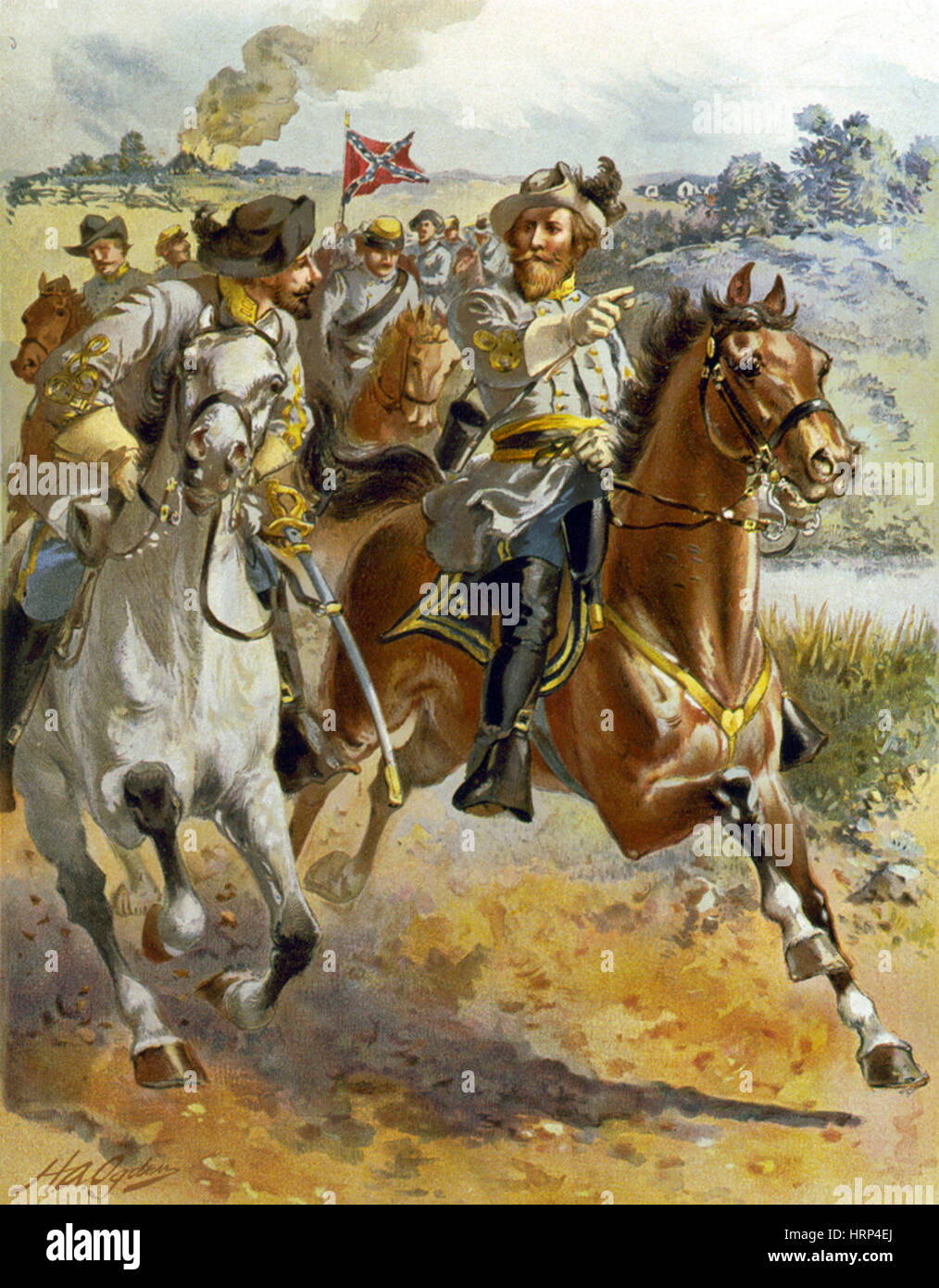 Jeb Stuart, Confederati generale Foto Stock Jeb Stuart, Confederati generale Foto Stock