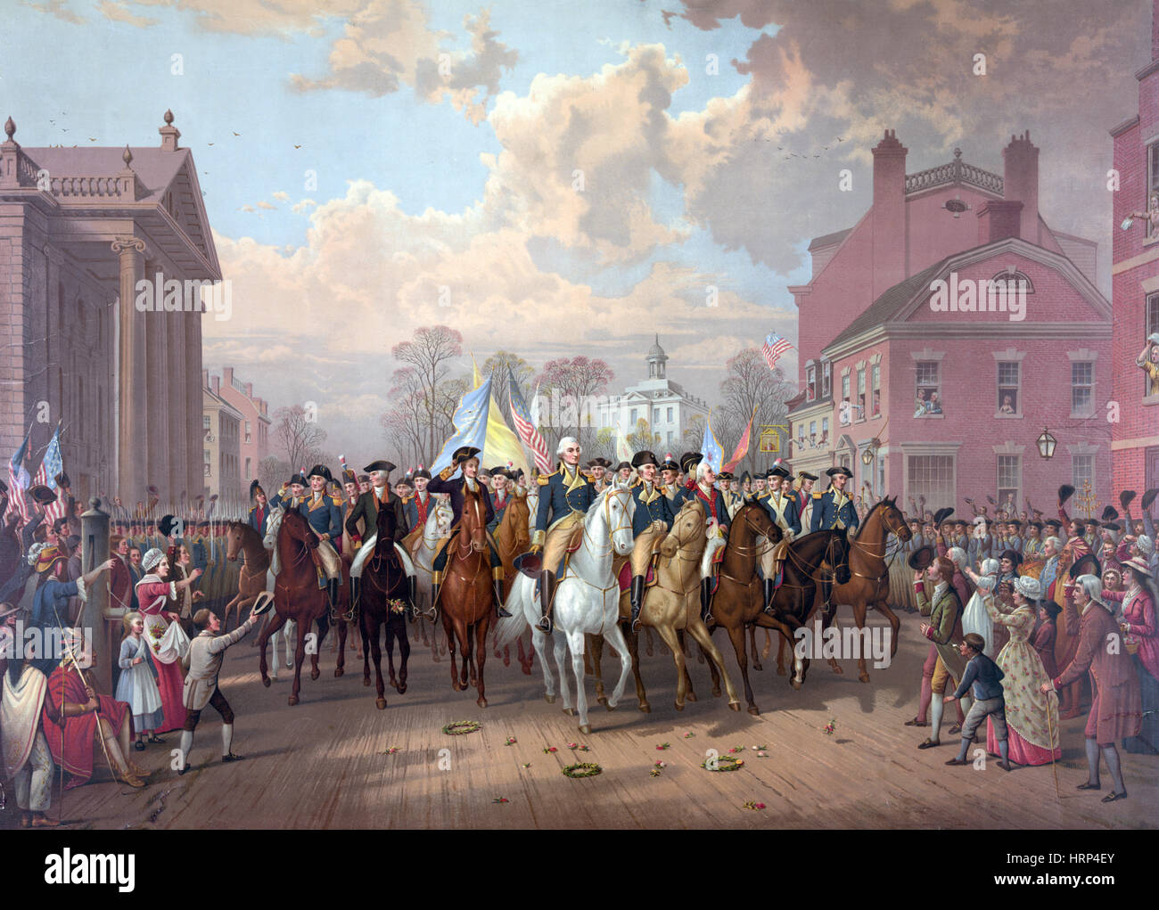 George Washington Ritorno a NYC, 1783 Foto Stock