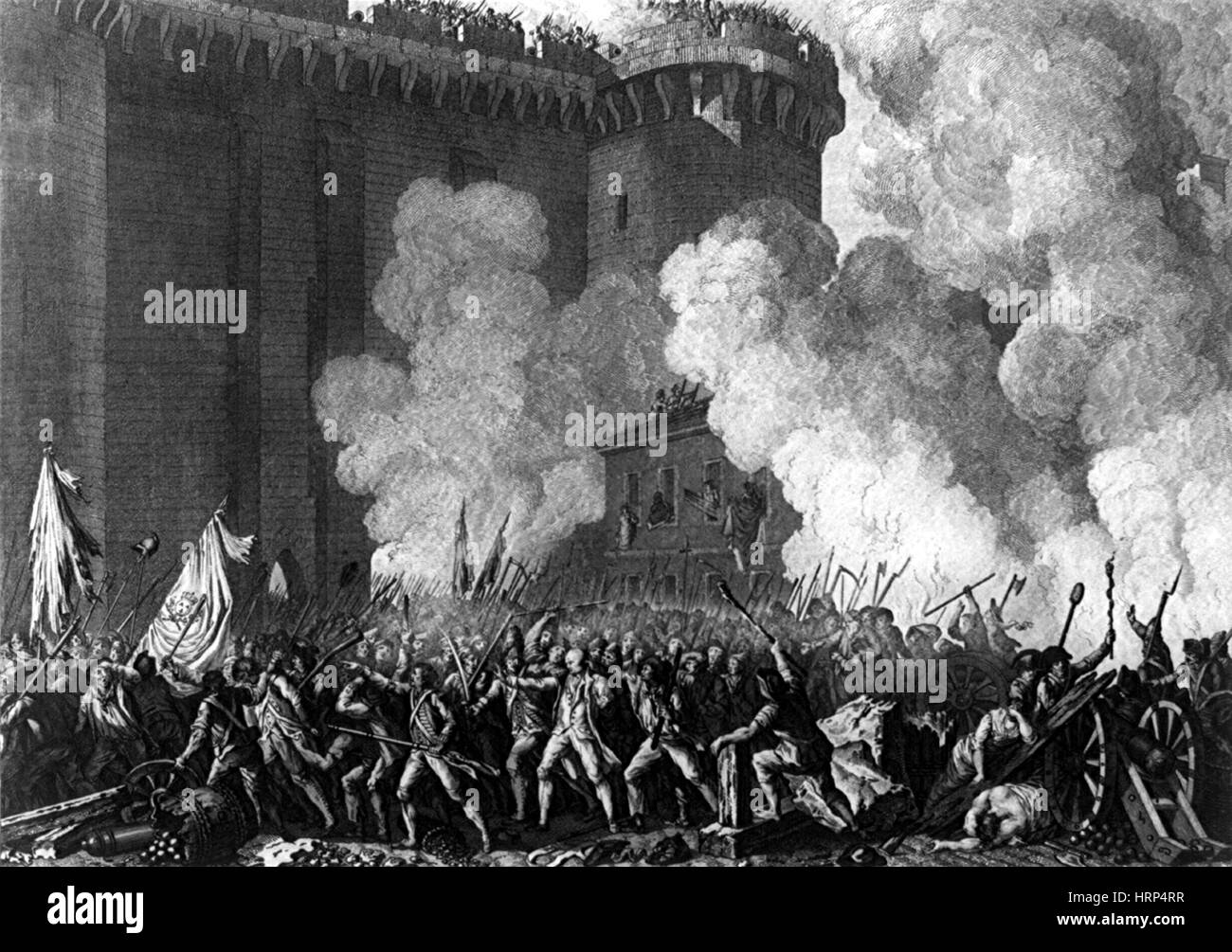 La Rivoluzione francese Storming della Bastille, 1789 Foto Stock