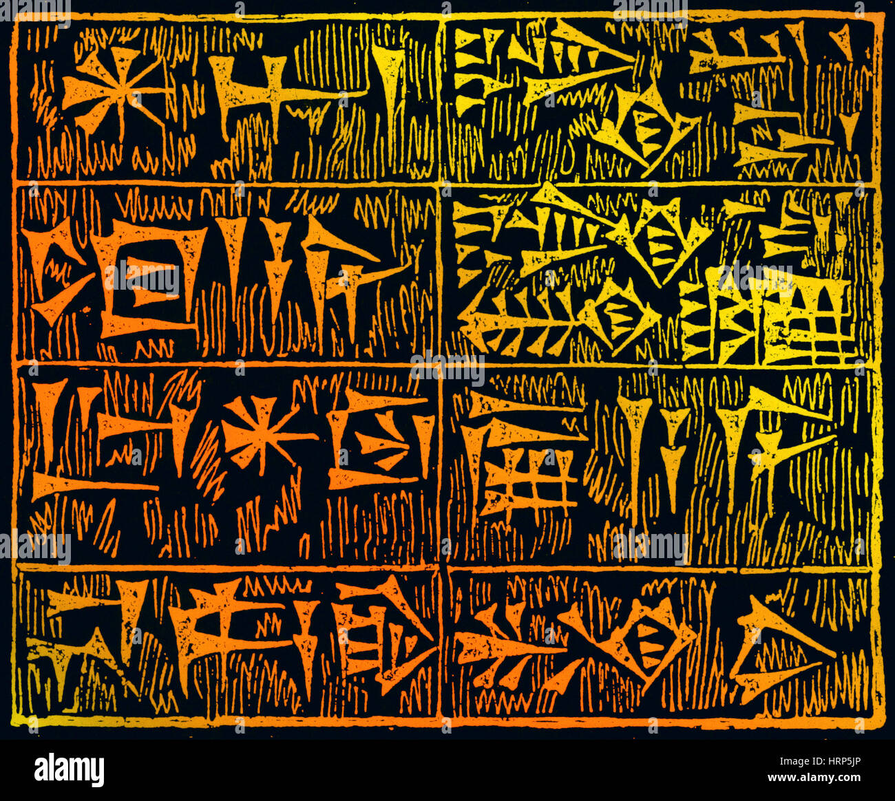 Caratteri cuneiformi Foto Stock