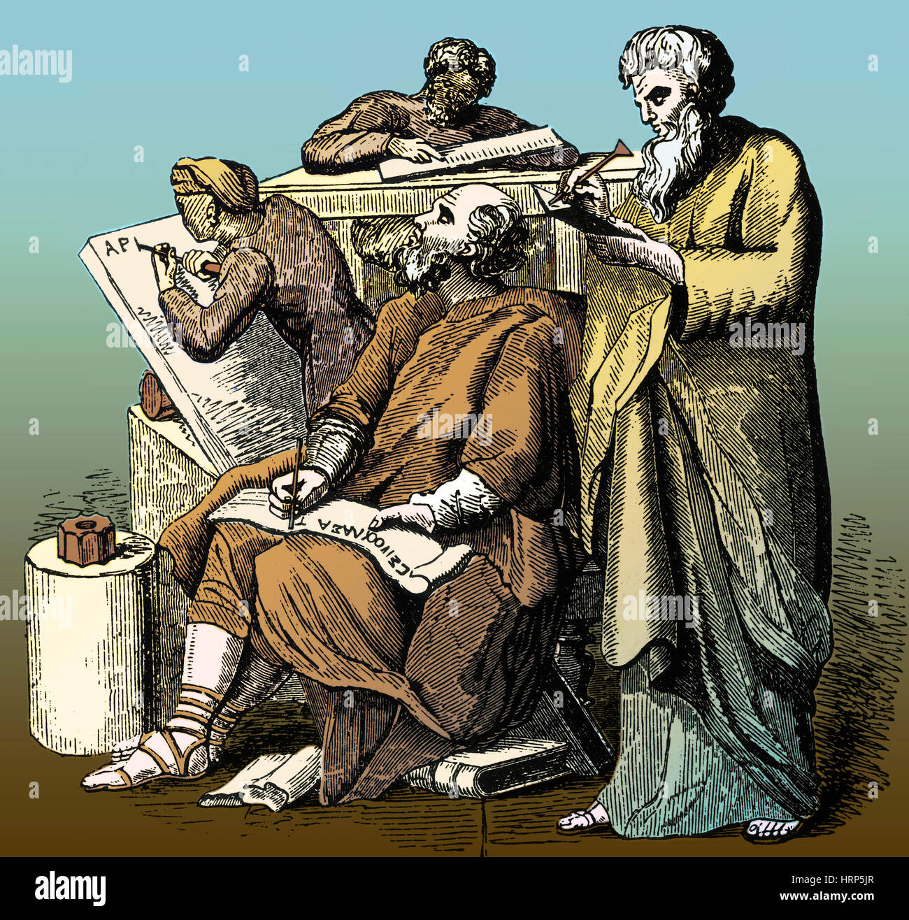 Il Greco antico scribi Foto Stock