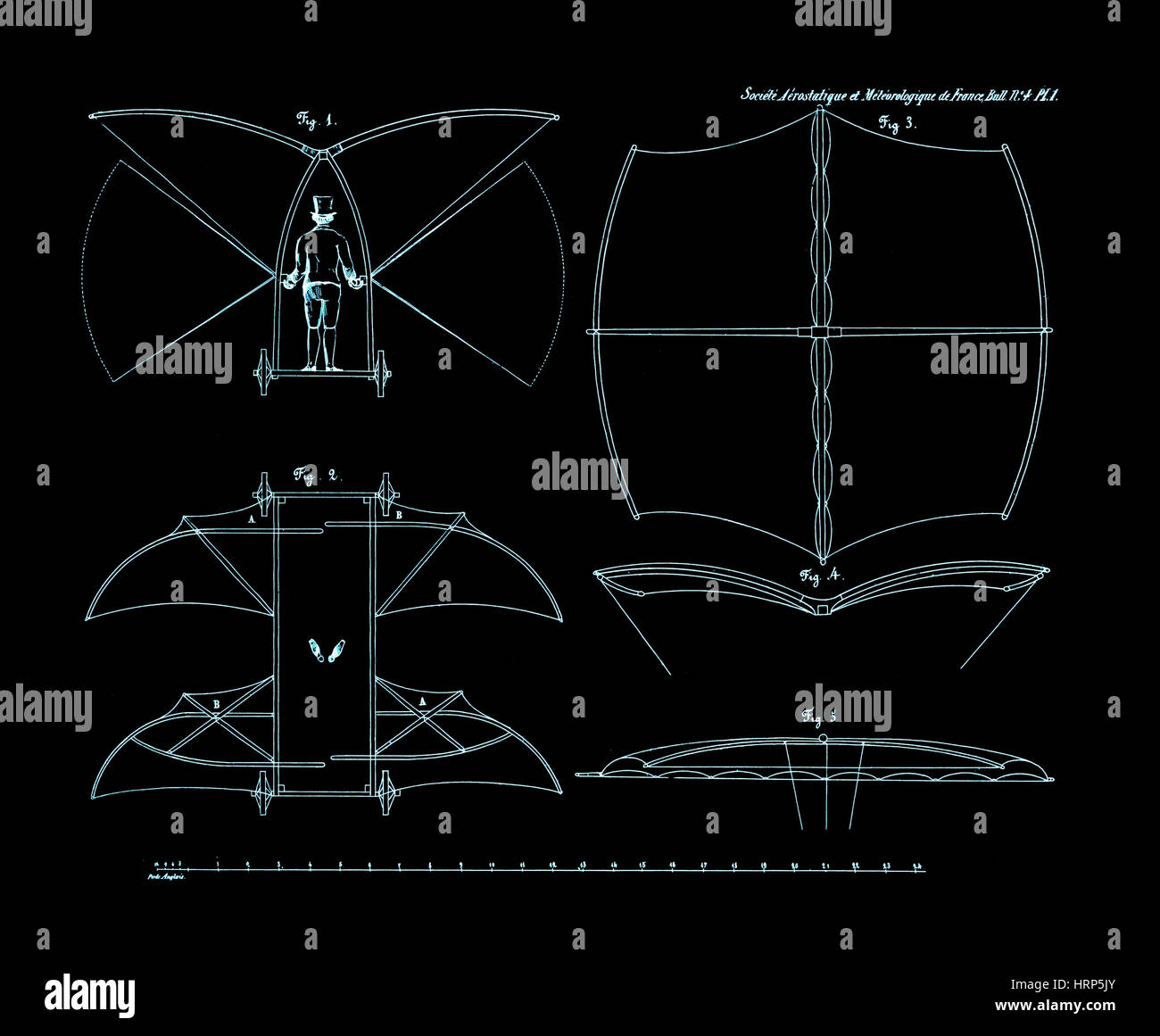 Cayley Macchina volante, 1853 Foto Stock