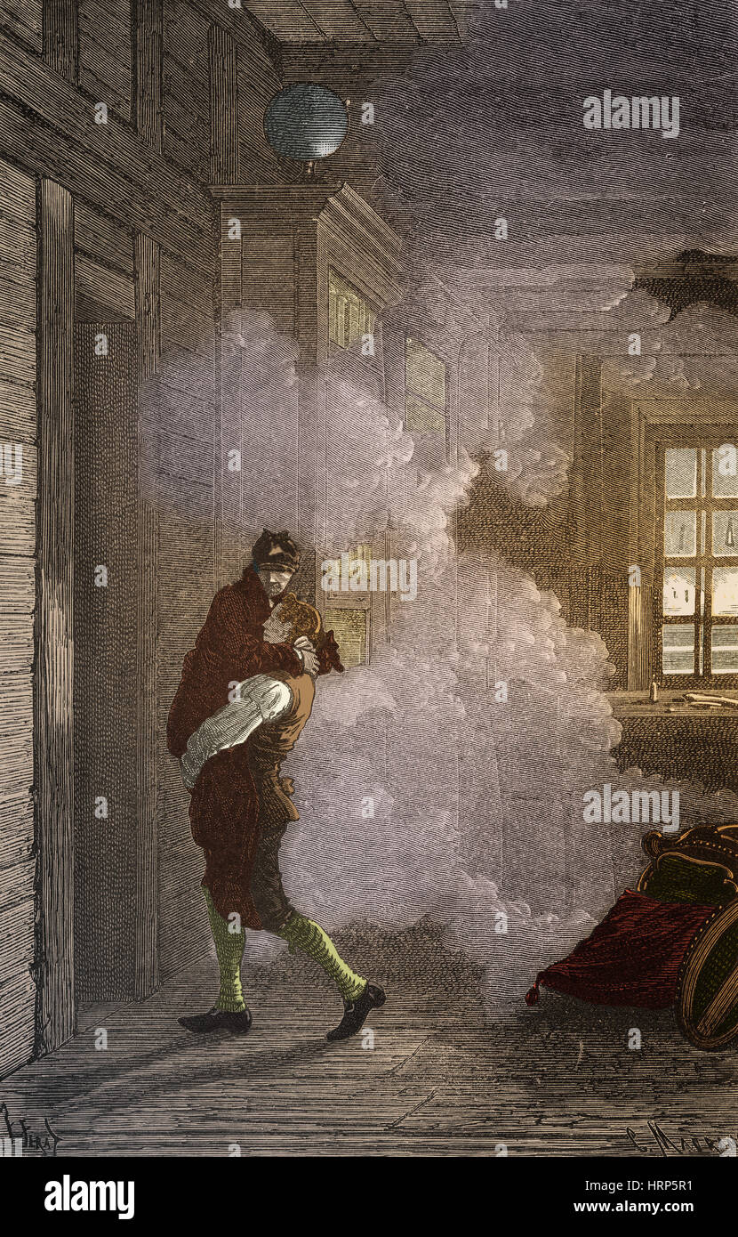 Leonhard Euler salvato dal fuoco, 1771 Foto Stock