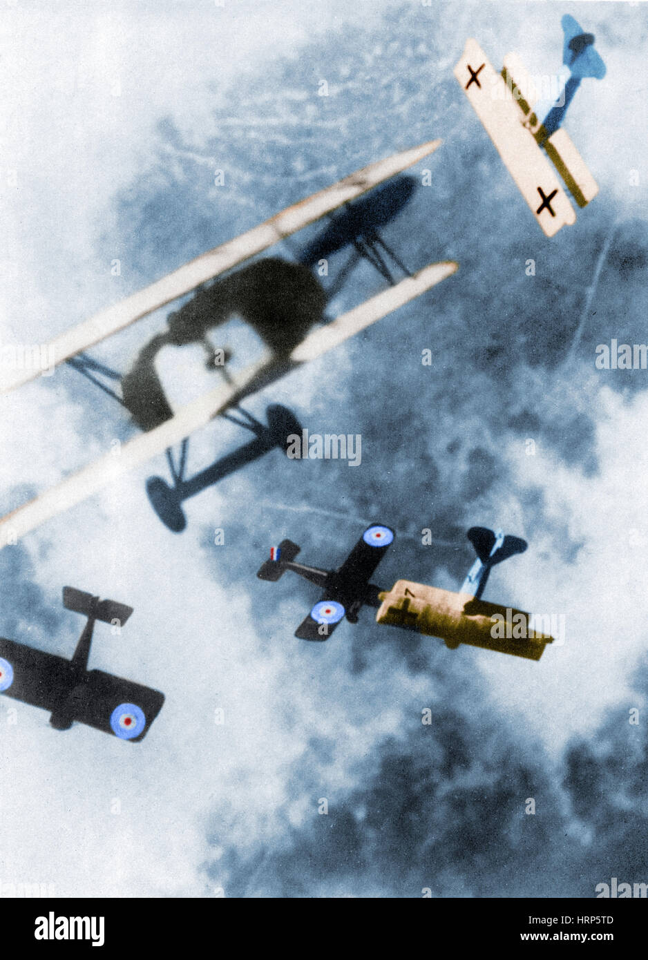 La prima guerra mondiale, britannici e tedeschi e duelli aerei Foto Stock