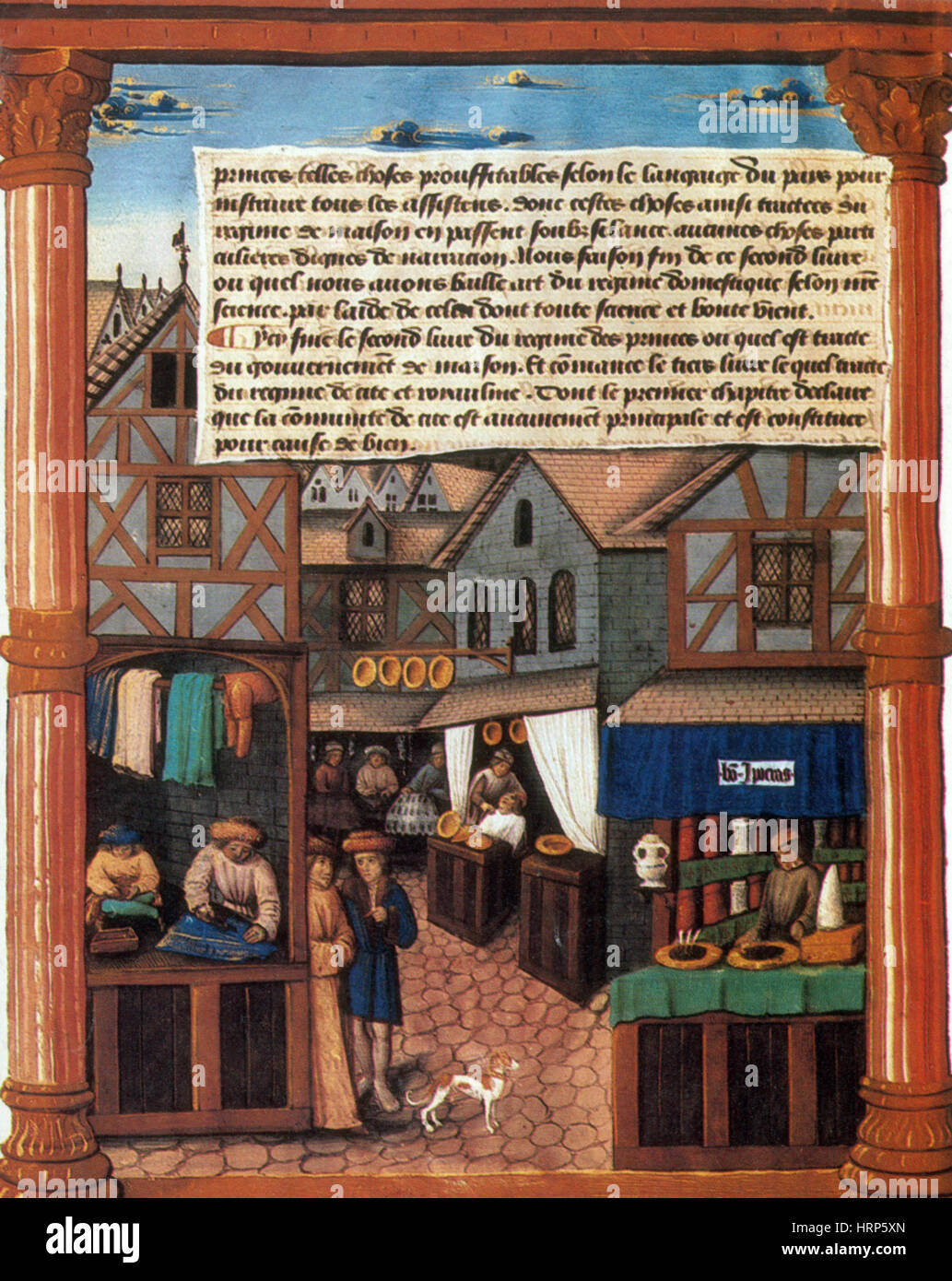 Farmacia e Barber-Surgeon, XV secolo Foto Stock