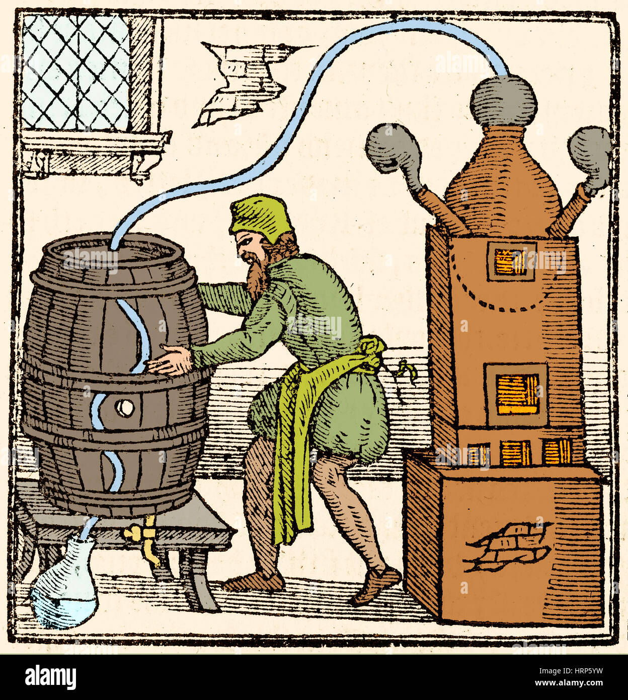 Condensatore raffreddato ad aria, Conrad Gessner, 1576 Foto Stock