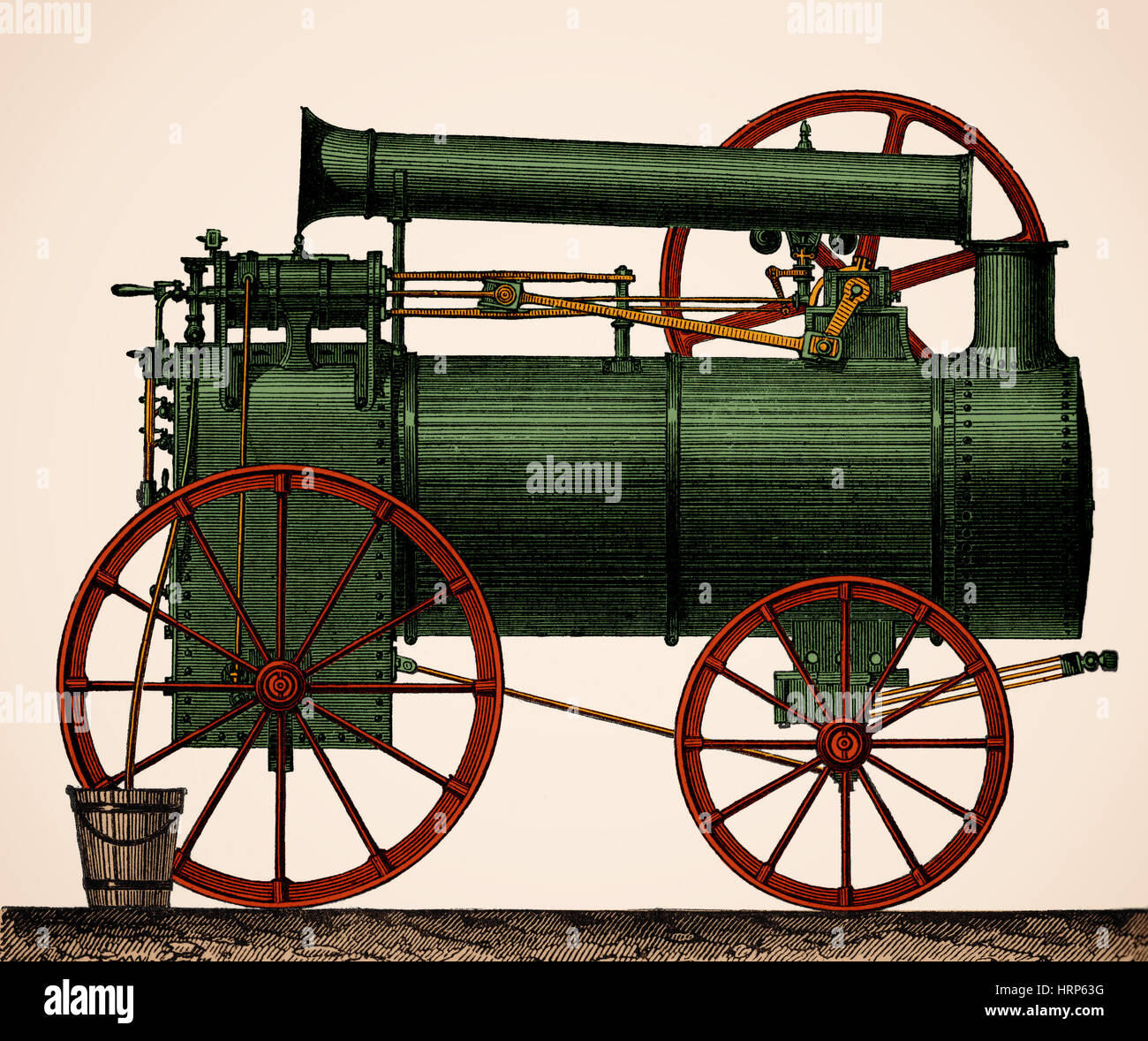 Alimentato a vapore il motore di trazione, secolo XIX Foto Stock