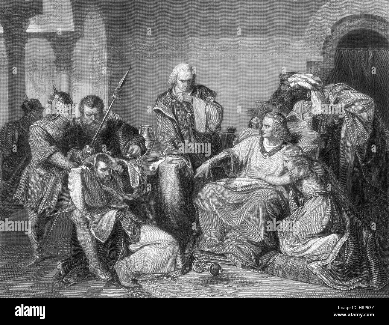 L'imperatore Federico II, avvelena scoperto, 1245 Foto Stock