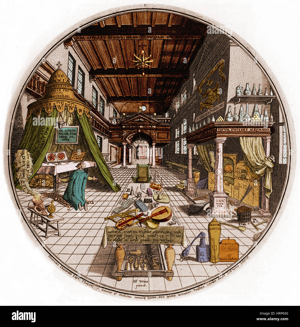 Alchimista Laboratory, 1595 Foto Stock