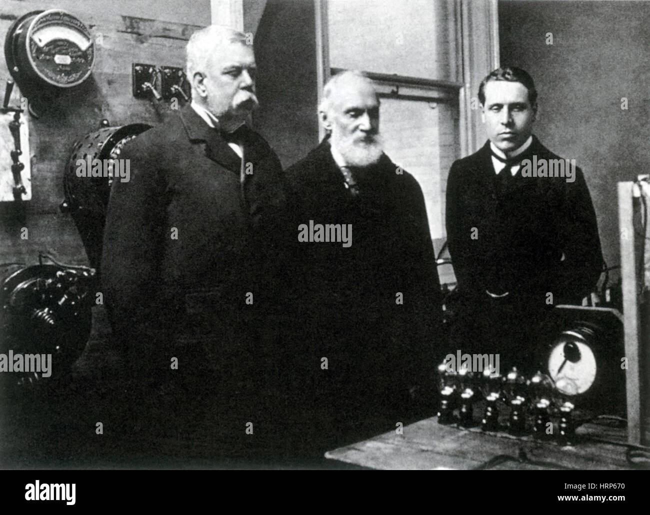 George Westinghouse con Lord Kelvin, 1897 Foto Stock