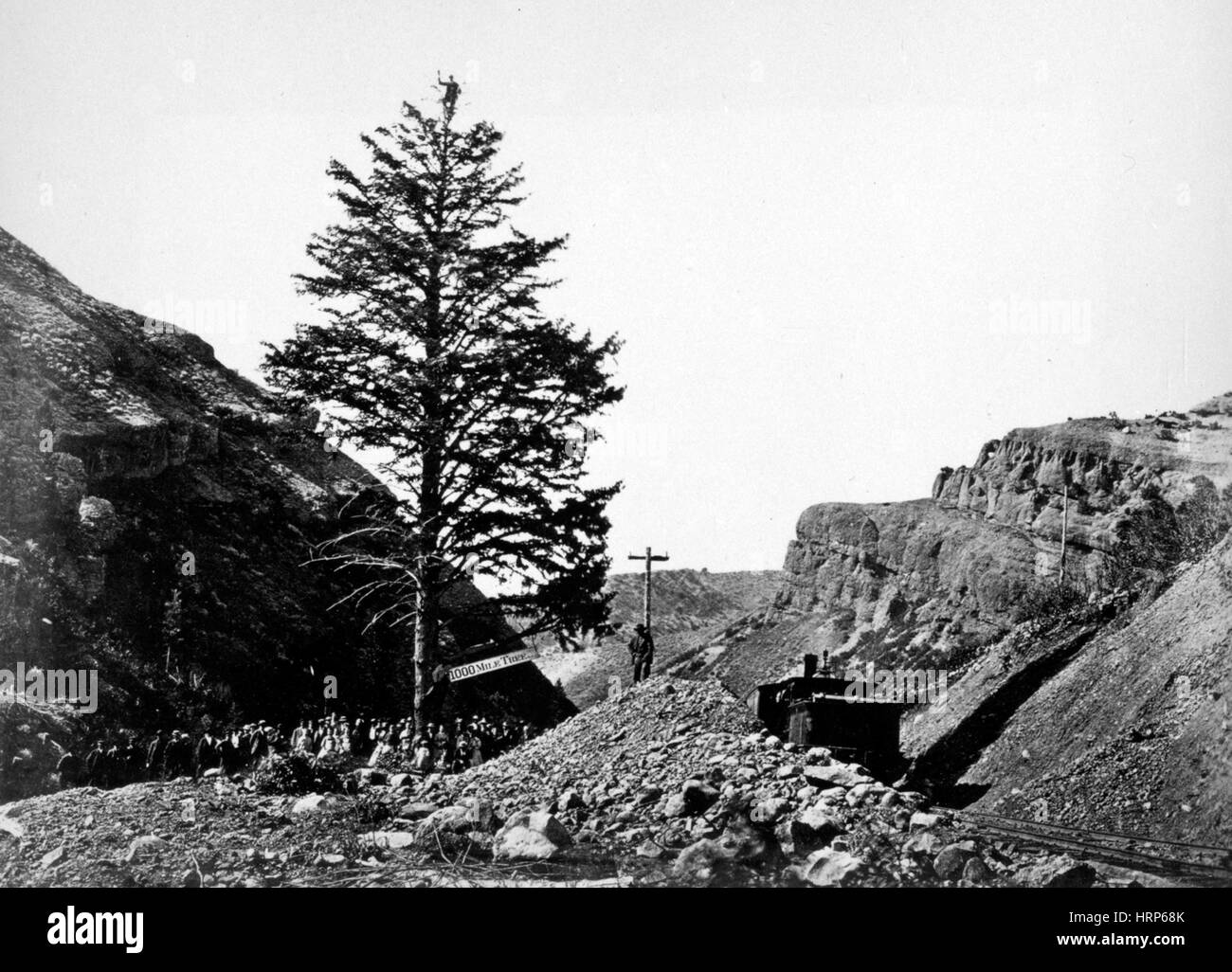 Costruzione della Central Pacific Railroad, 1868 Foto Stock