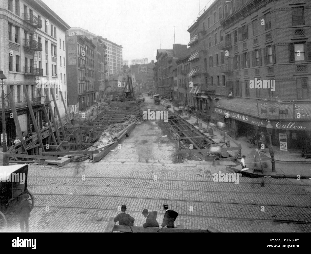 La metropolitana di New York la costruzione, 1901 Foto Stock