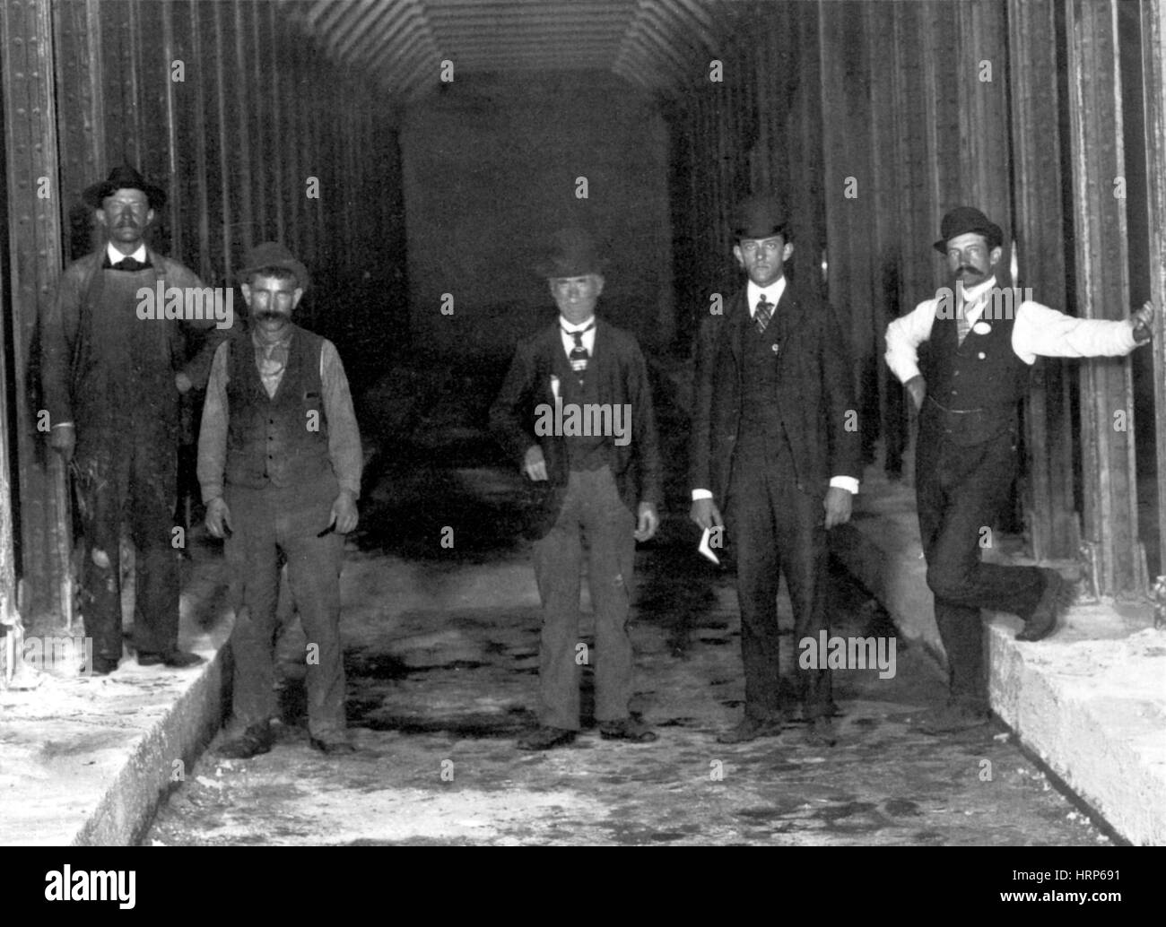 La metropolitana di New York la costruzione, 1901 Foto Stock